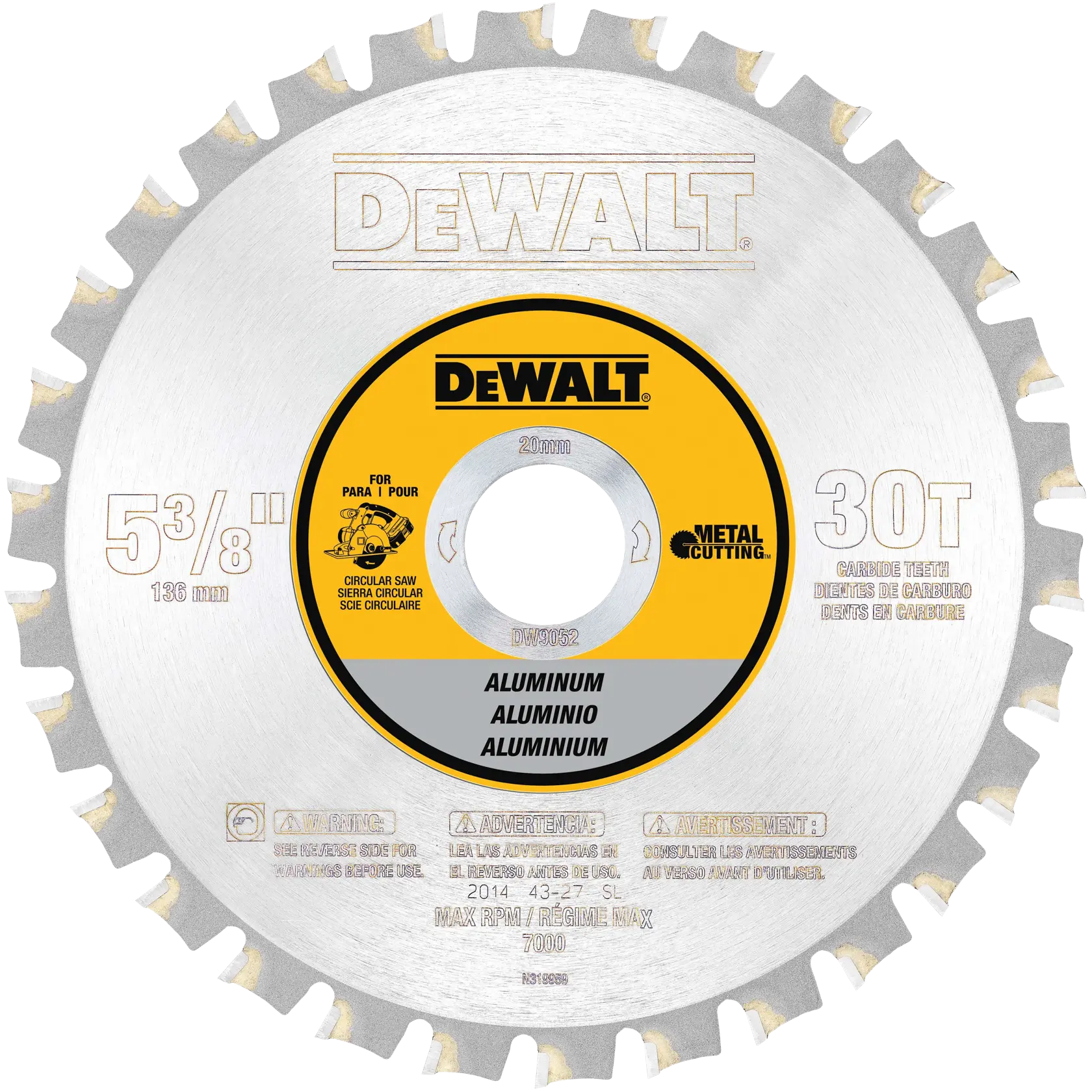 DEWALT® 5-3/8-in. 30T Metal Cutting Circular Saw Blade (136mm)