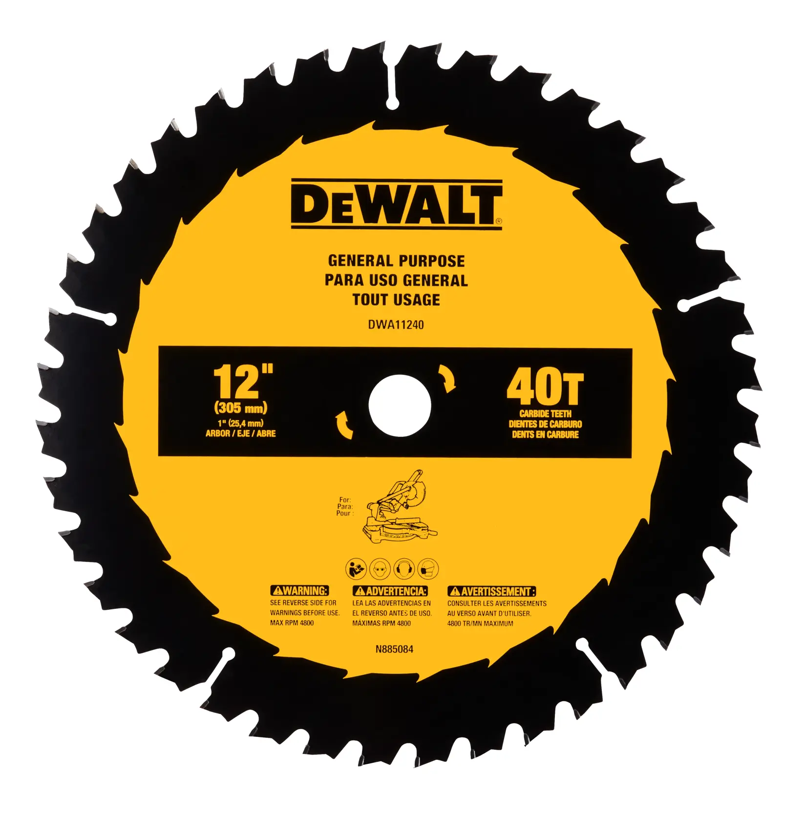 DEWALT® 12-in. (305mm) 40 Tooth Saw Blade