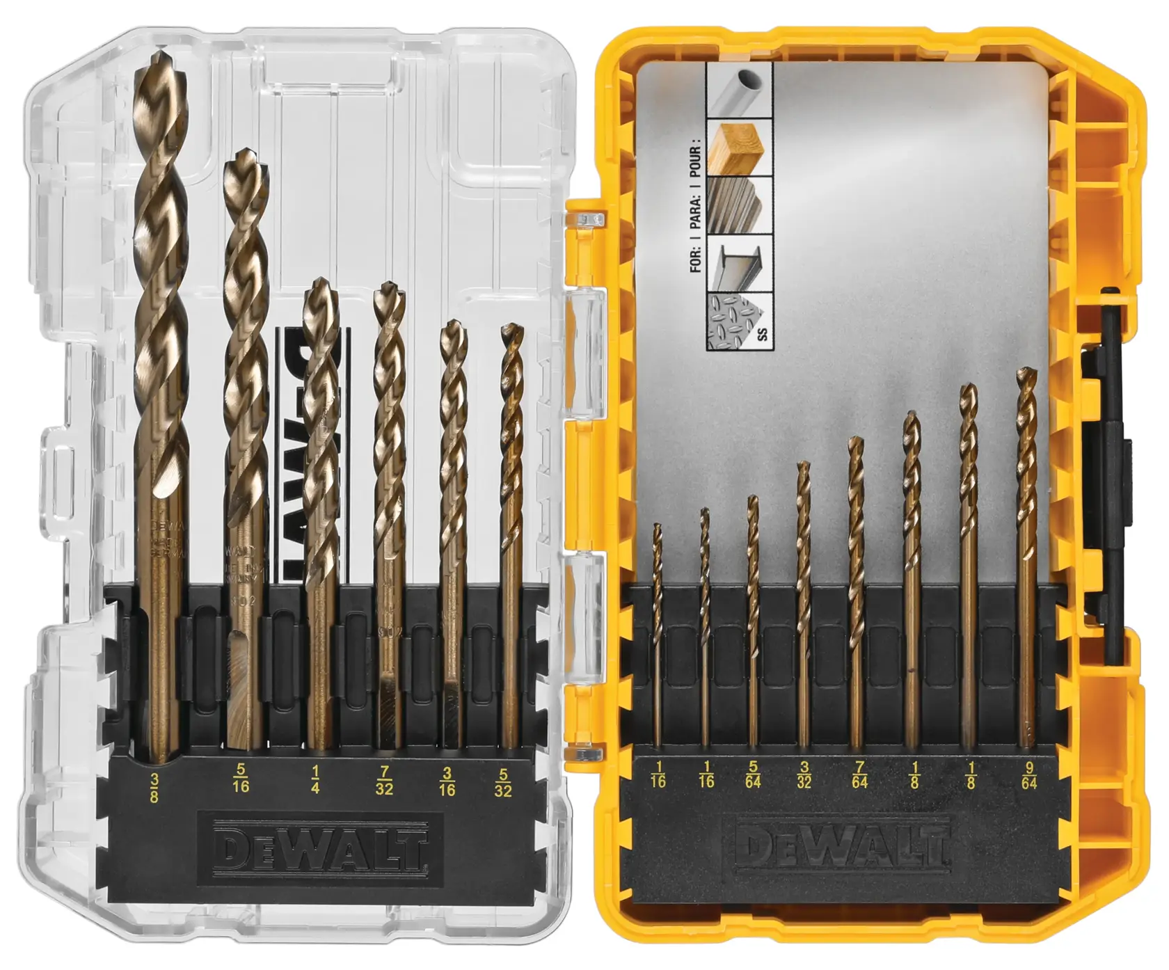 DEWALT® Industrial Cobalt Alloy Steel Set with ToughCase+ System (14-Piece)