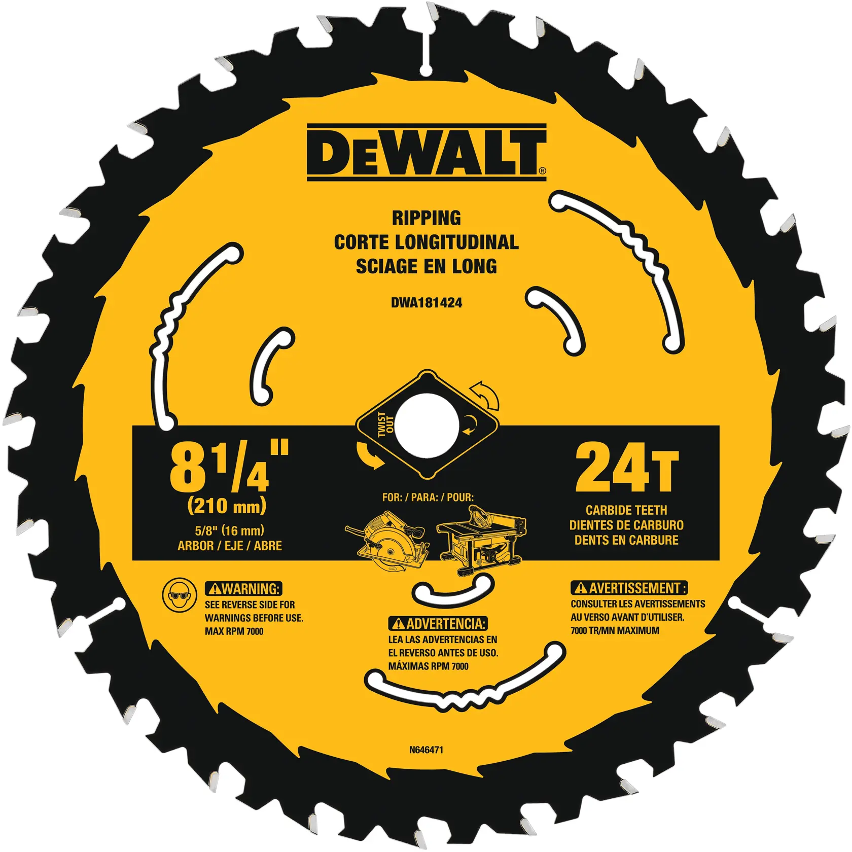 DEWALT® 8-1/4-in. 24T Circular Saw Blade