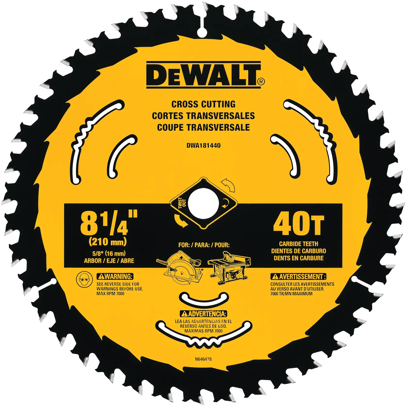 DEWALT® 8-1/4-in. 40T Circular Saw Blade