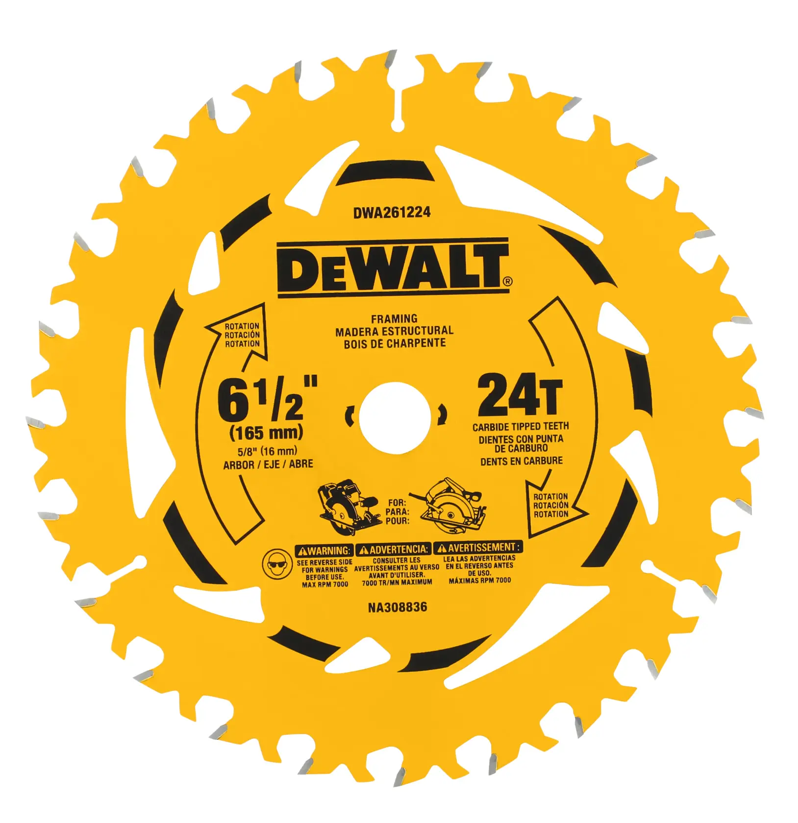 DEWALT® 6-1/2-in. 24T Circular Saw Blade