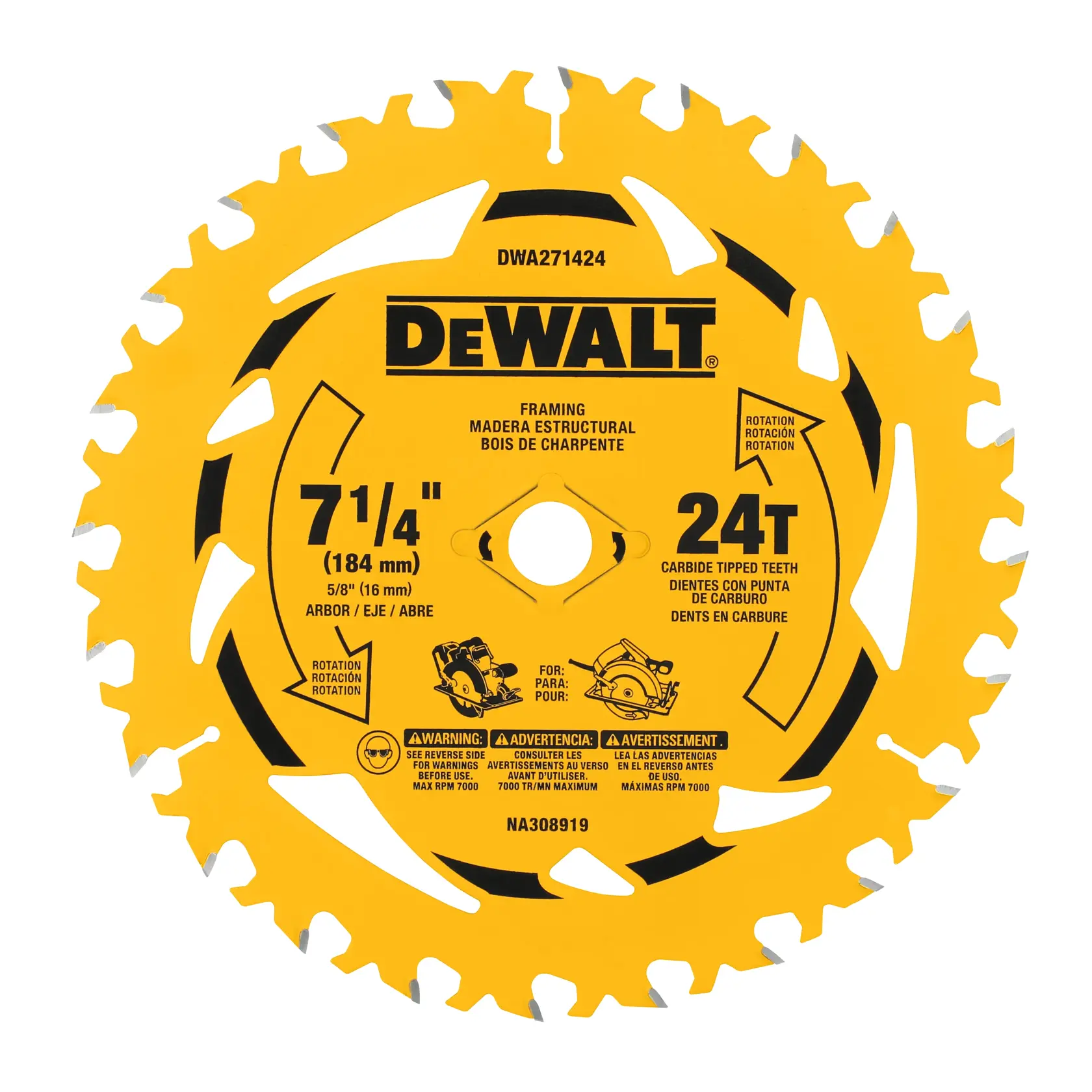 DEWALT® 7-1/4-in. 24T Circular Saw Blade (10-Pack)
