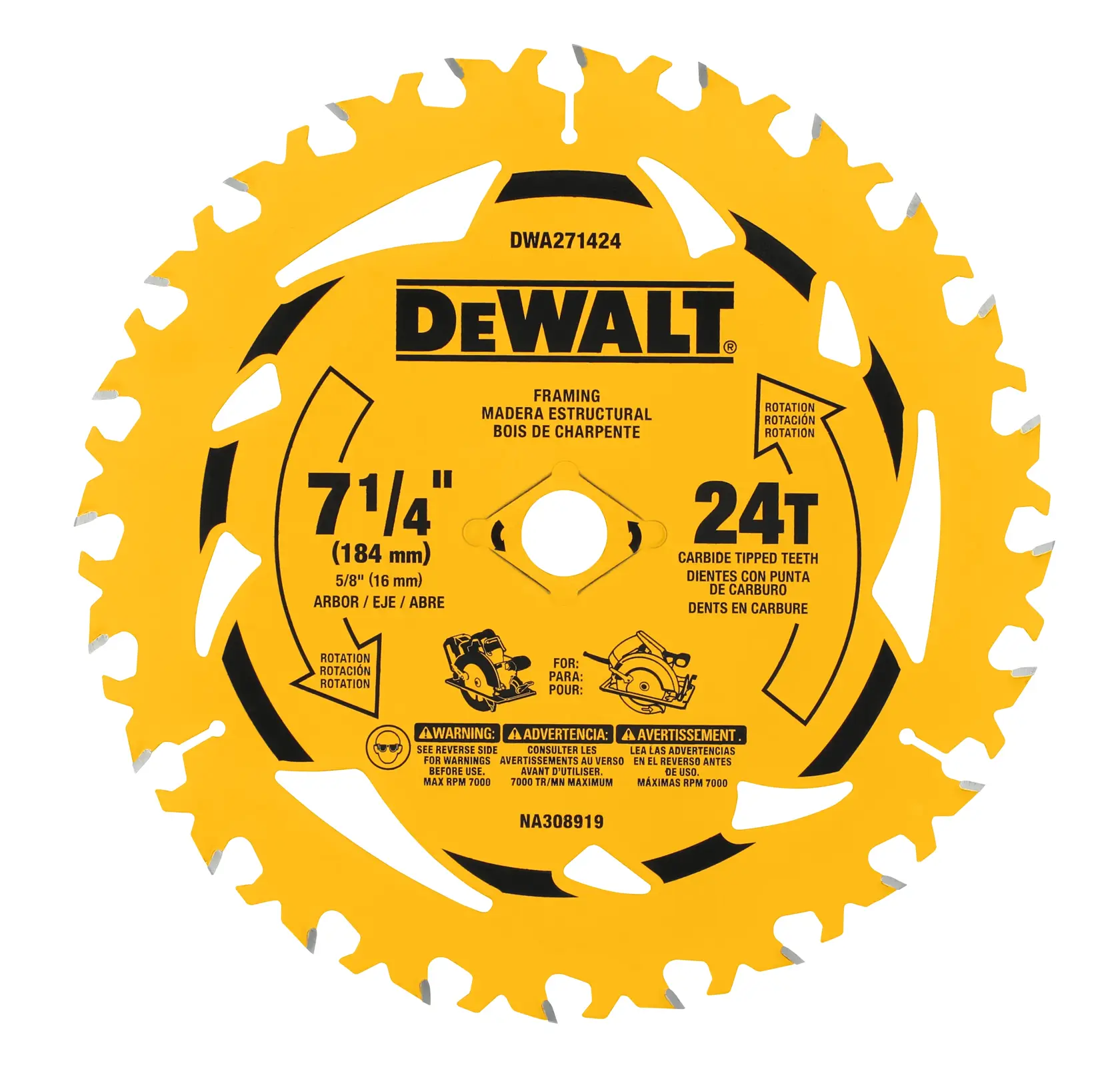 DEWALT® 7-1/4-in. 24T Circular Saw Blade (3-Pack)