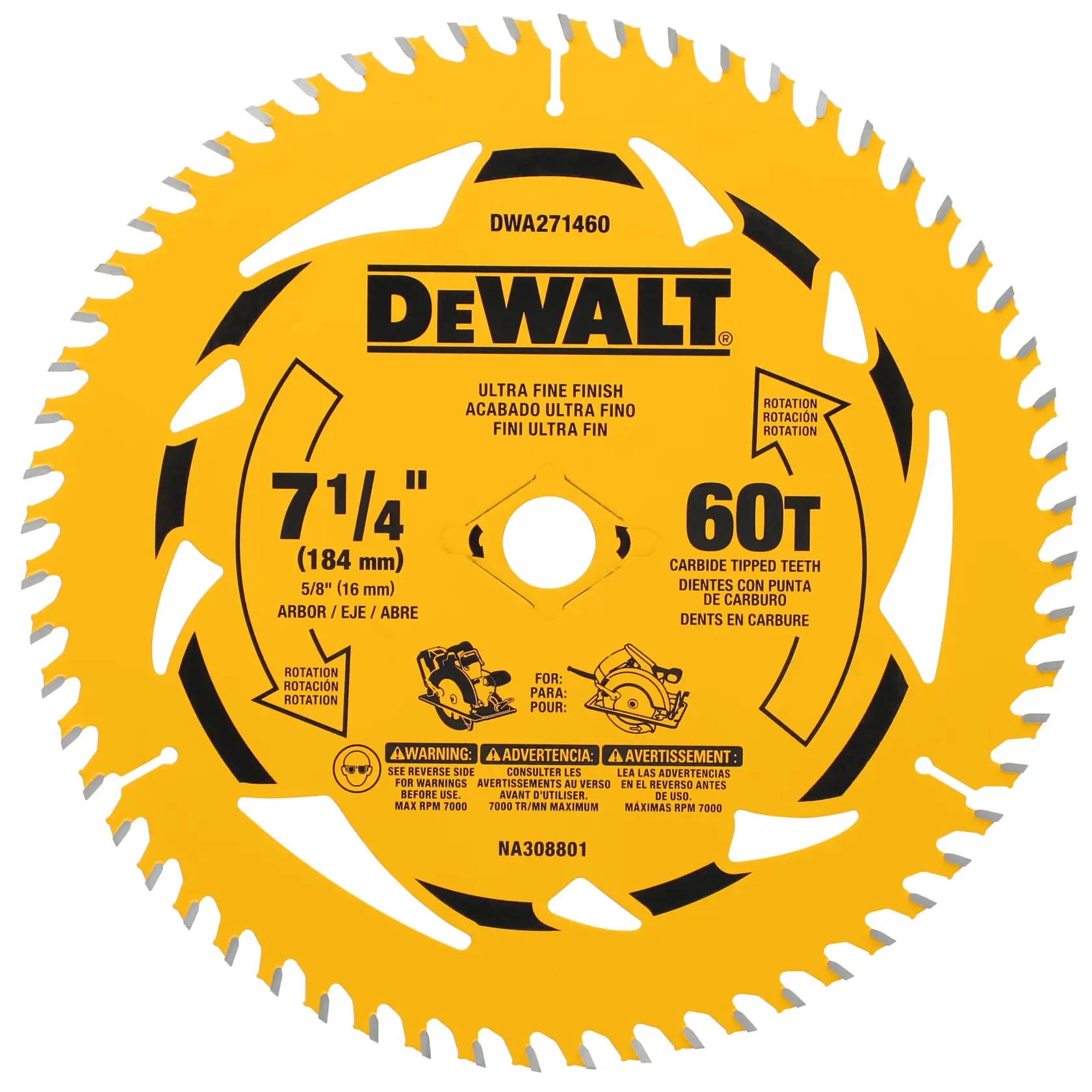 DEWALT® 7-1/4-in. 60T Circular Saw Blade (10-Pack)