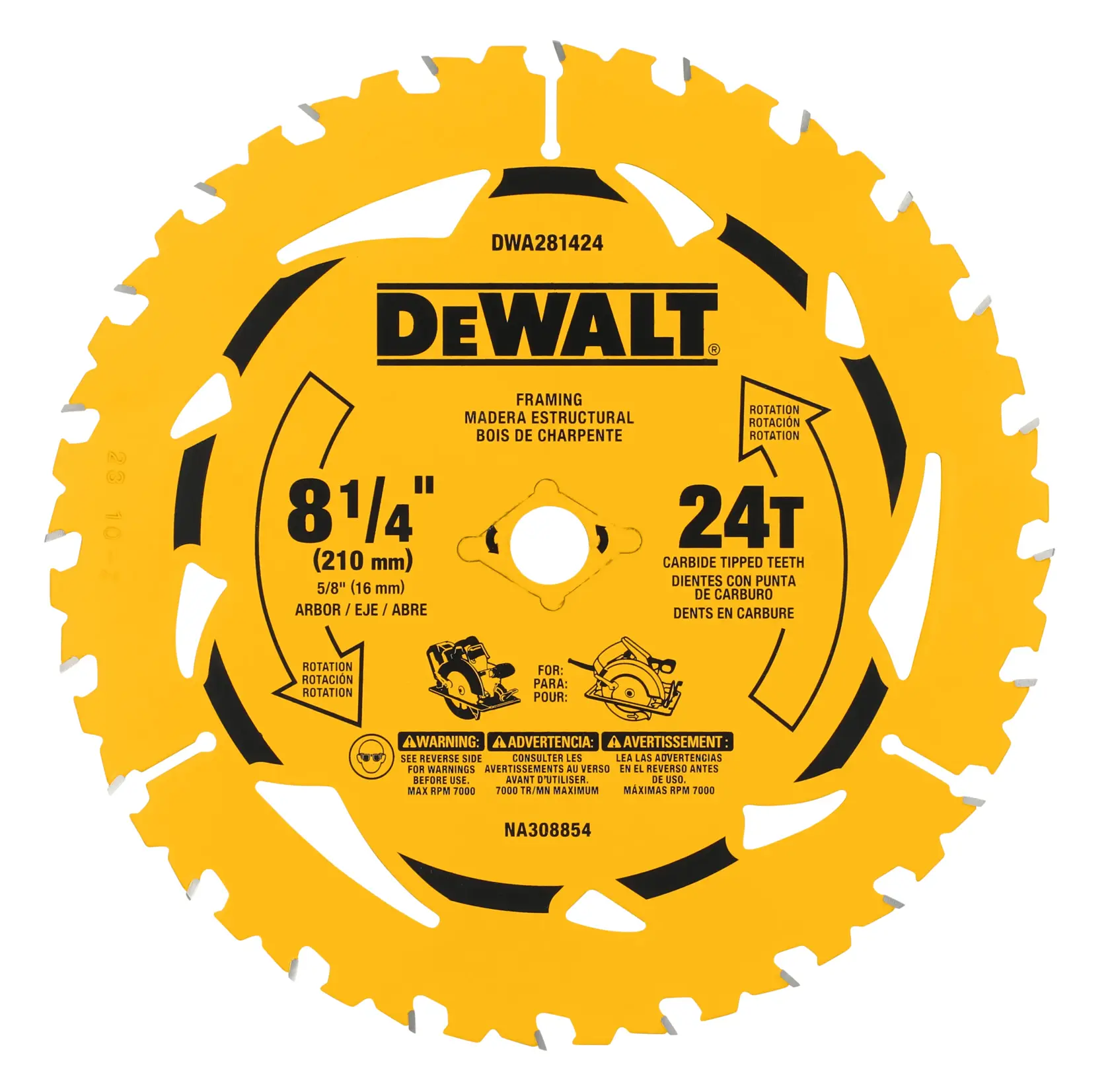 DEWALT® 8-1/4-in. (210mm) 24 Tooth Circular Saw Blade
