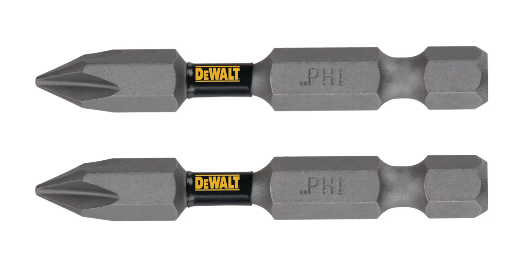 DEWALT® TOUGH GRIP™ 2-in. #1 Phillips Power Screwdriving Bit (2-Pack)