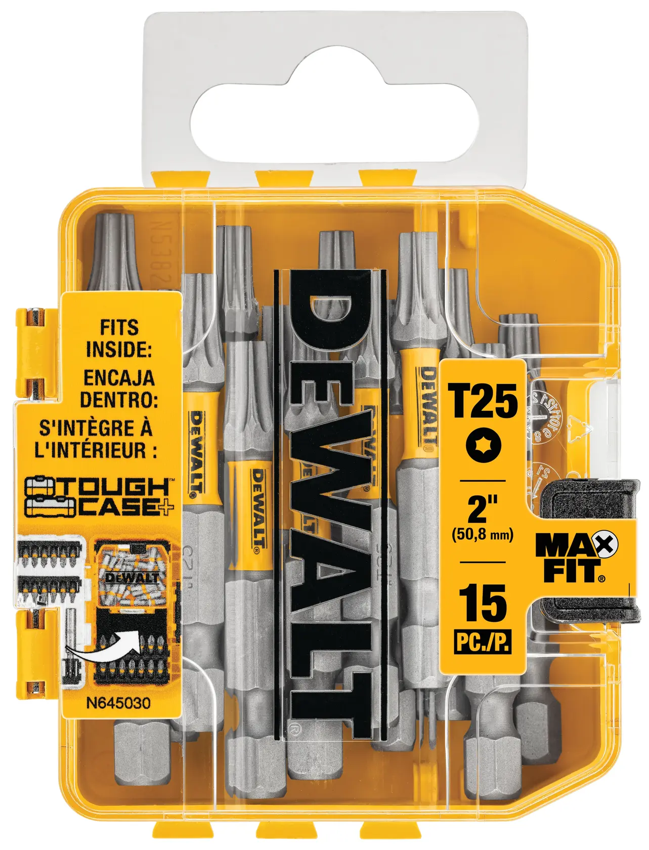 DEWALT® 15-Piece MAXFIT® 2-in. T25 Torx Screwdriving Bits with ToughCase®+