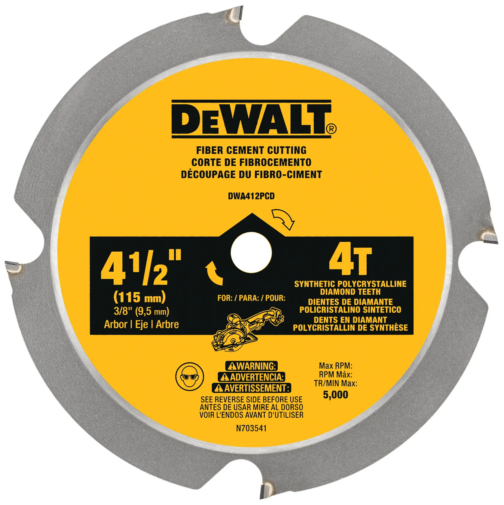 DEWALT® 4-1/2-in. 4T Fiber Cement Cutting Circular Saw Blade