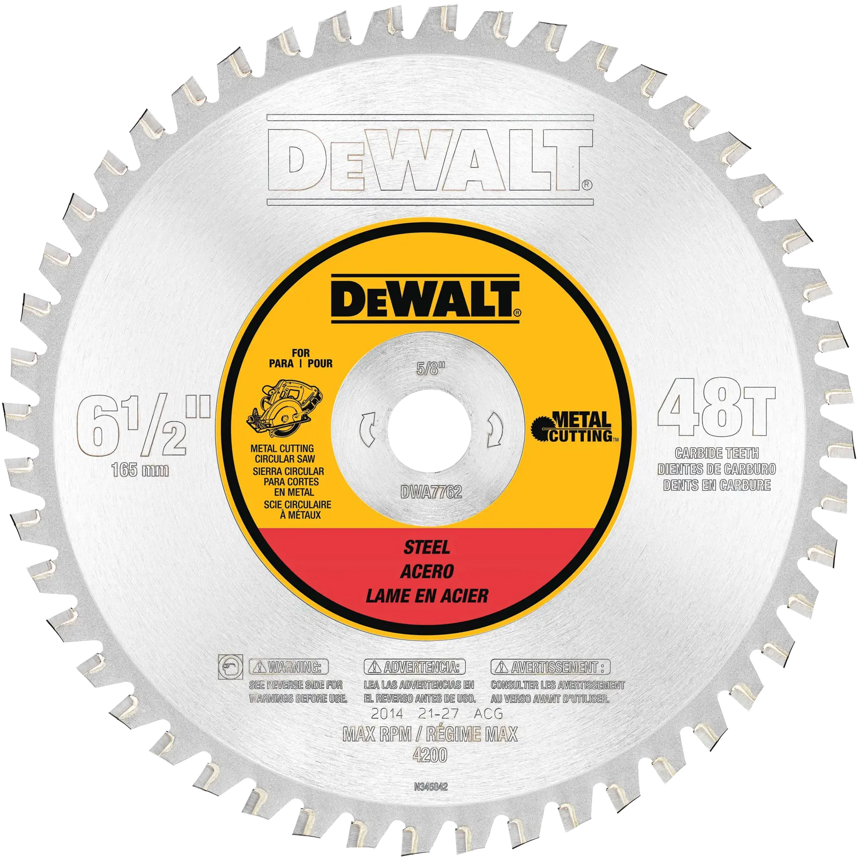 DEWALT® 6-1/2-in. 48T Ferrous Metal Cutting Saw Blade