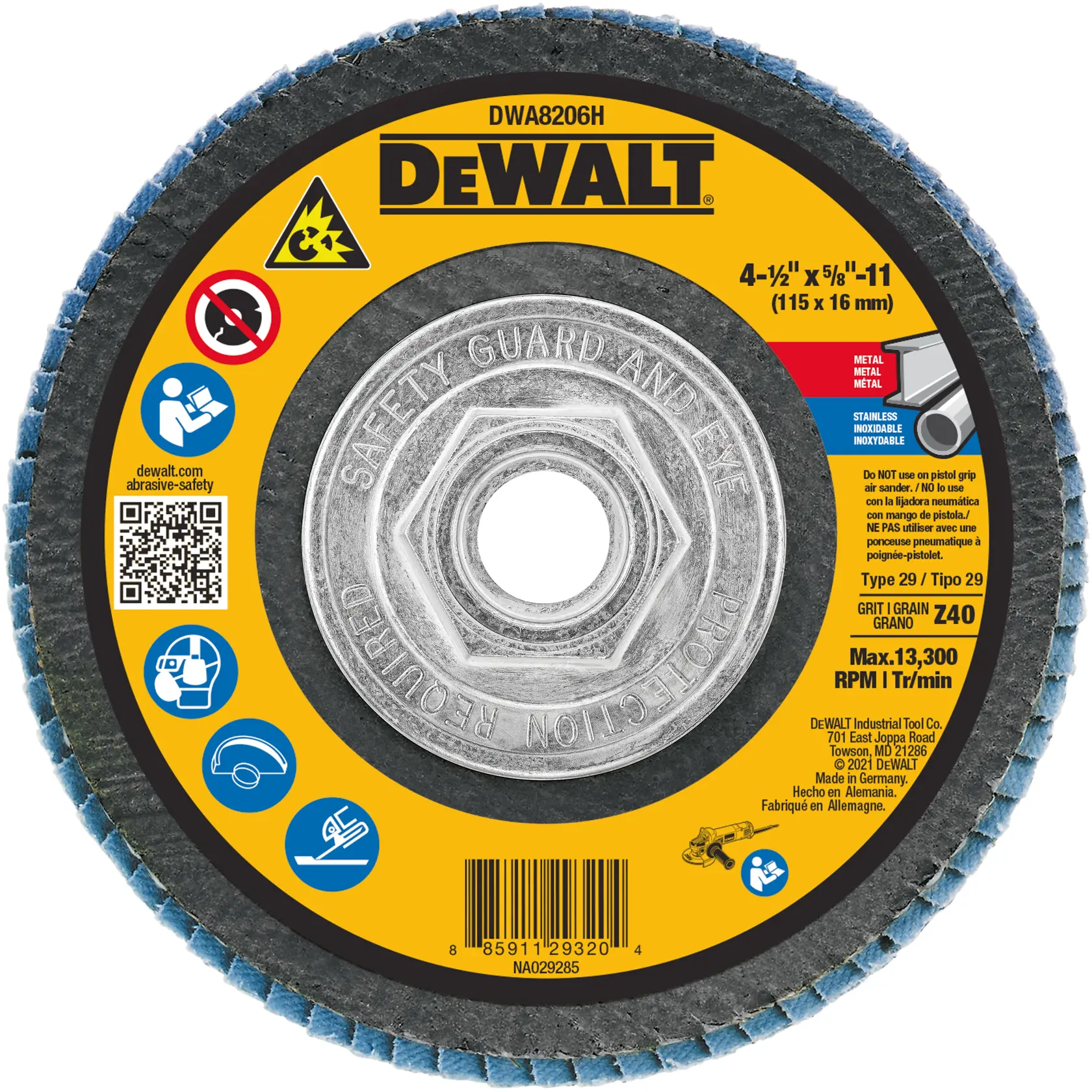 DEWALT® 4-1/2-in. x 5/8-in.-11 T29 Flap Disc (80 Grit)
