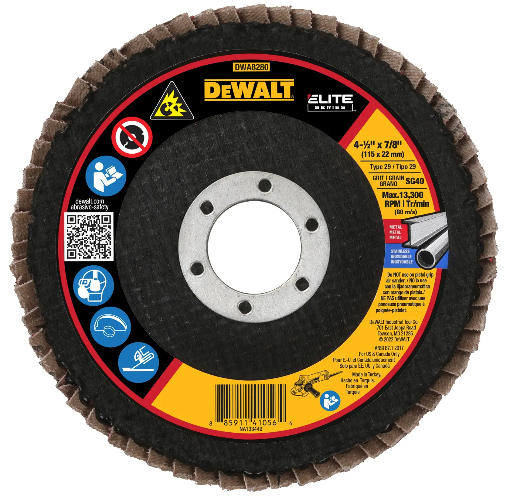 DEWALT® 4-1/2 X 7/8 40G T29 Elite Ceramic Flap
