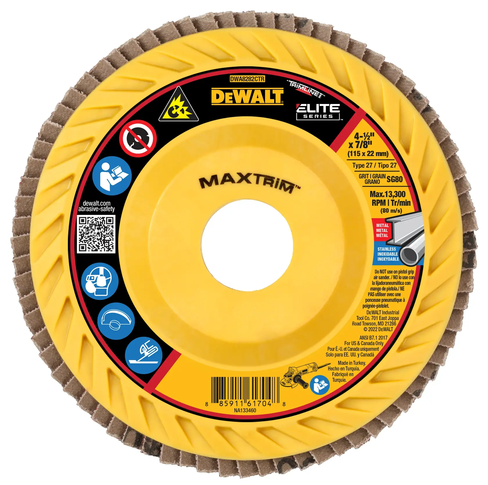 DEWALT® 4-1/2 X 7/8 80G T27 Elite Ceramic Trim Flap