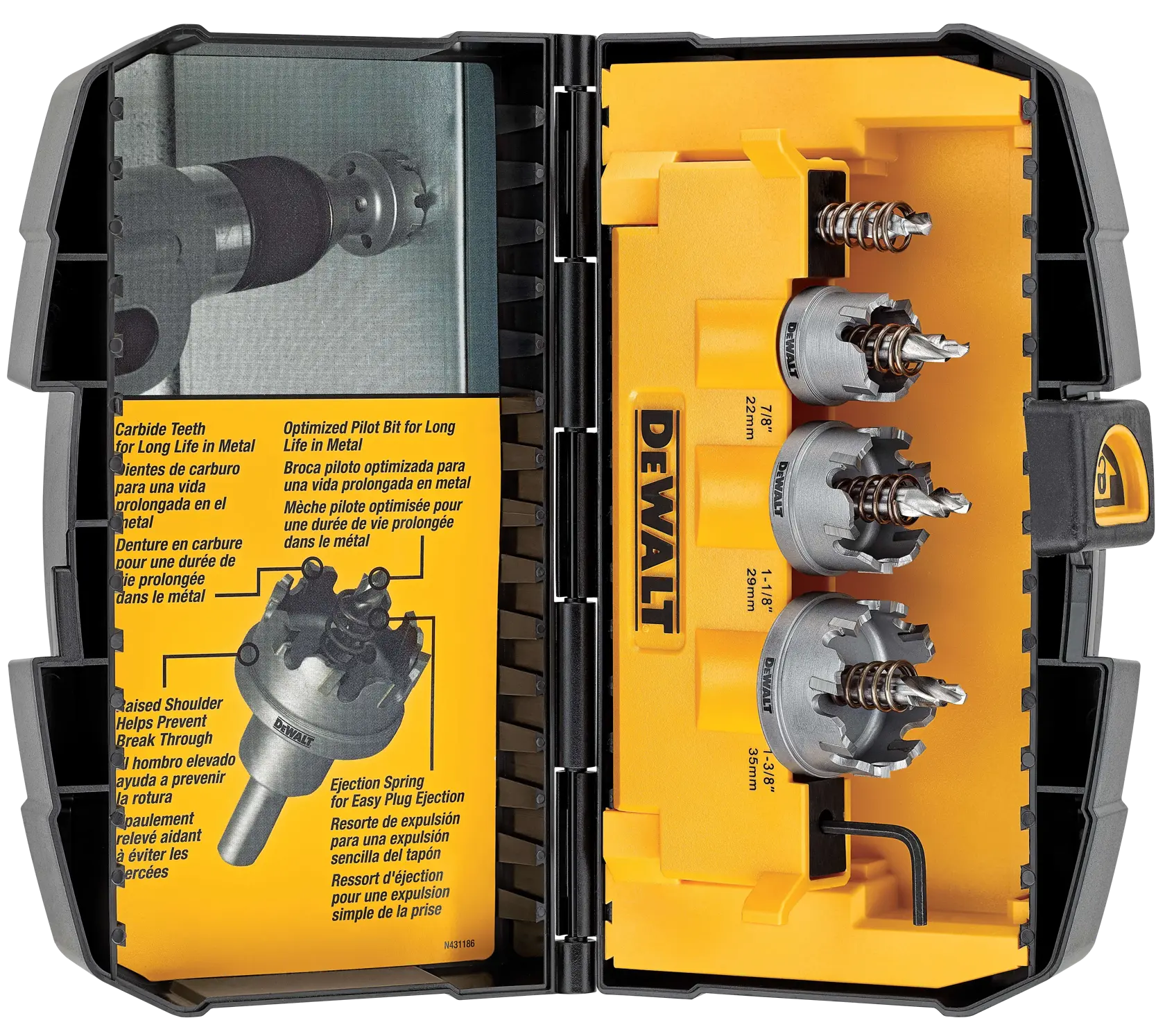 DEWALT® 3 Piece Metal Cutting Carbide Hole Saw Set