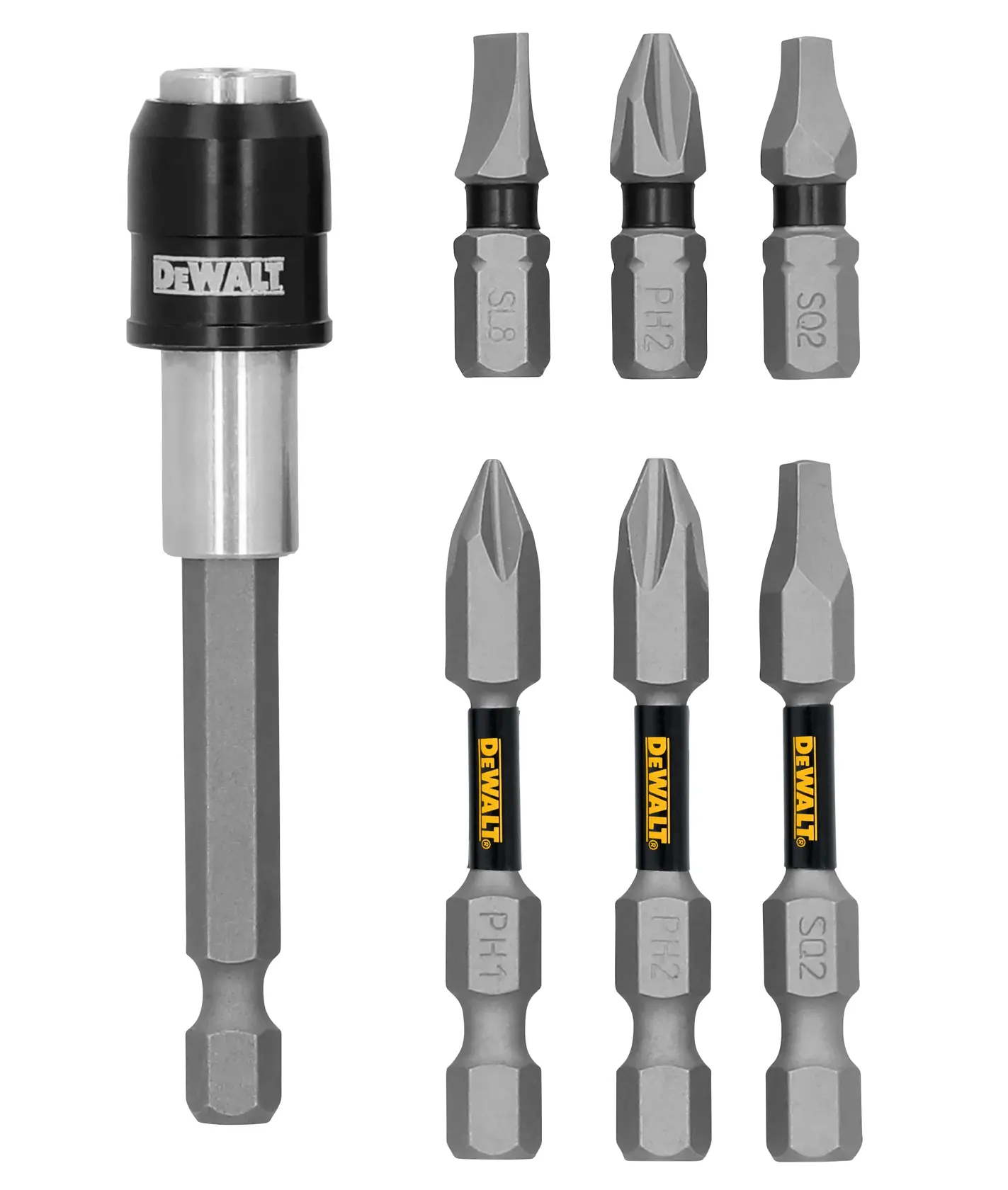 DEWALT® TOUGHGRIP™ 7-pc. Locking Holder with Bits