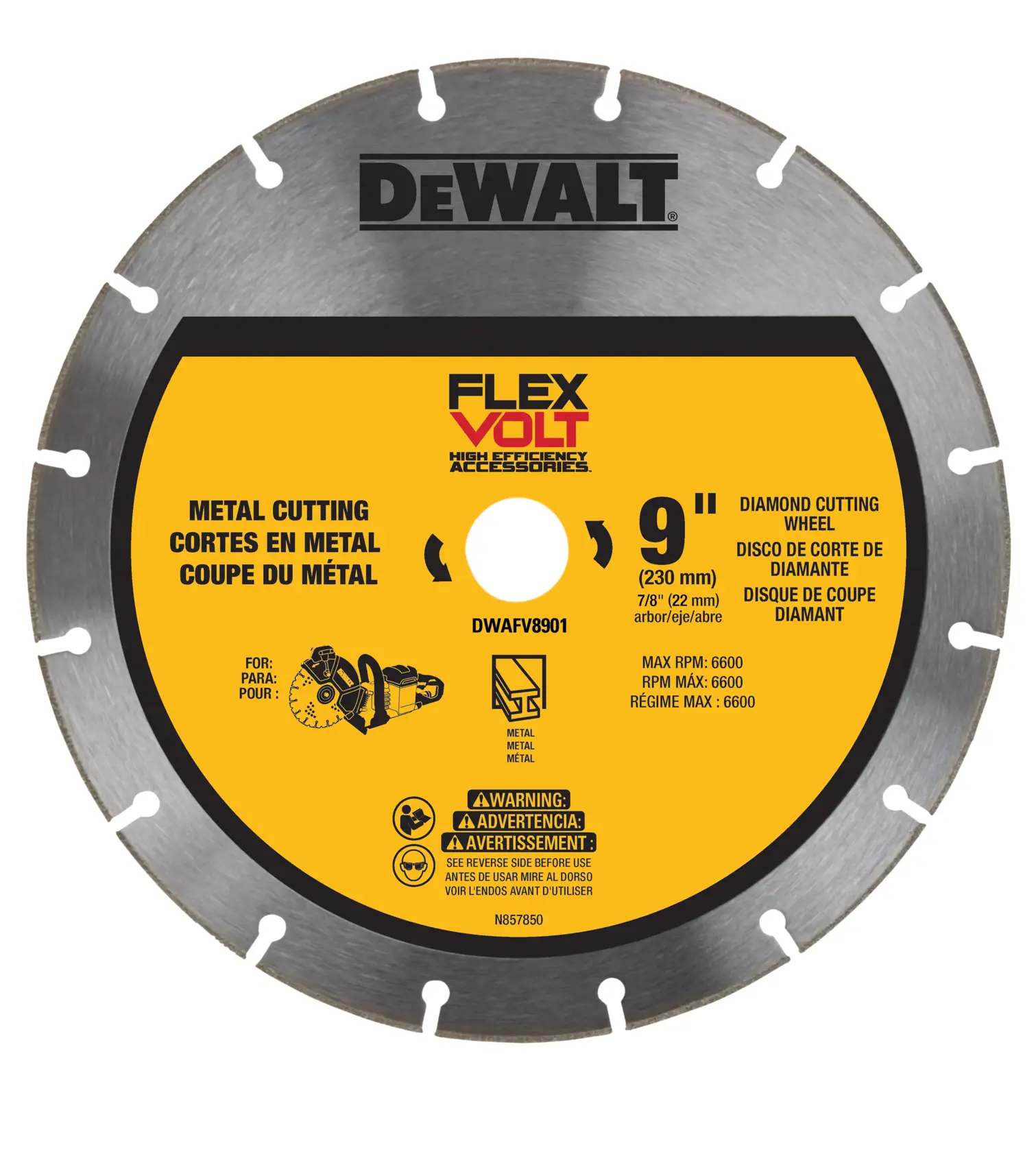 DEWALT® FLEXVOLT® 9-in. Metal Cutting Diamond Wheel