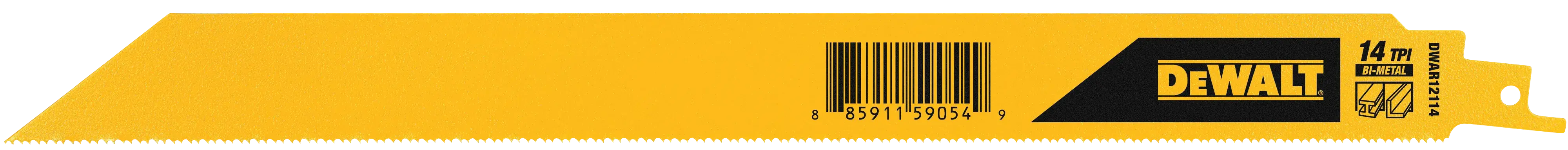 DEWALT® 12-in. 14 TPI Heavy Metal Bi-Metal Reciprocating Saw Blades (25 Pack)