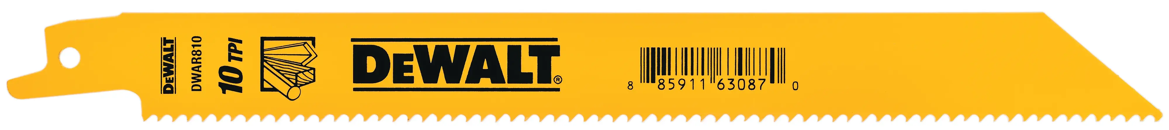 DEWALT® 8-in. 10 TPI Bi-Metal Reciprocating Saw Blades (5 Pk)