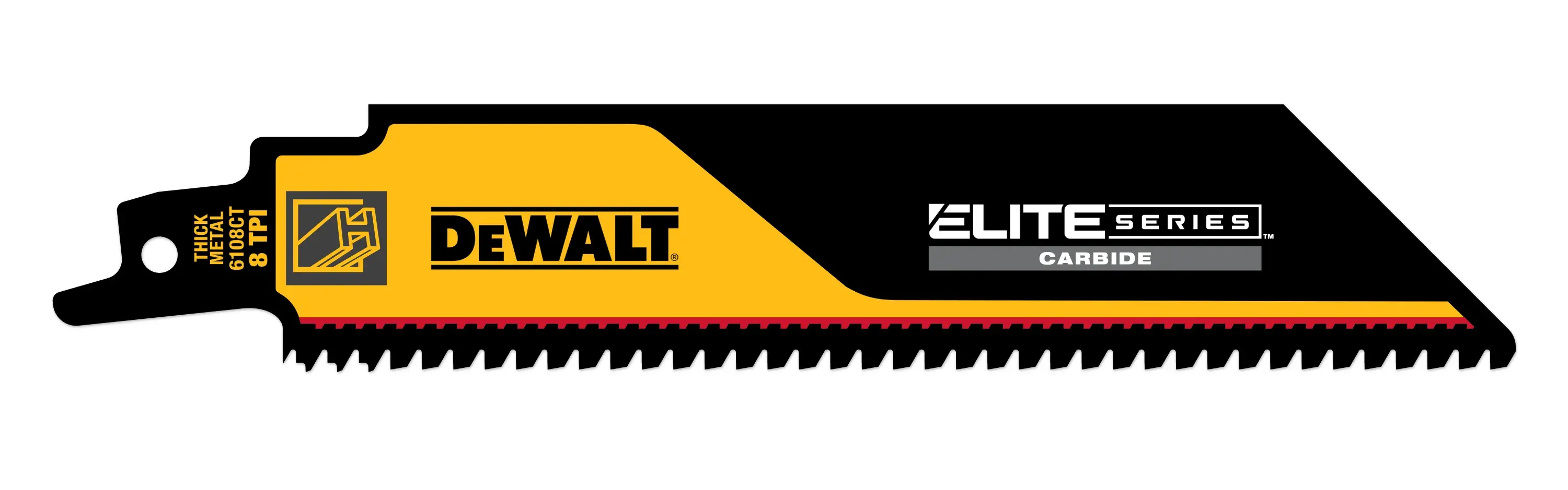 DEWALT® ELITE SERIES™ 6-in. 8 TPI Carbide Tipped Reciprocating Saw Blade