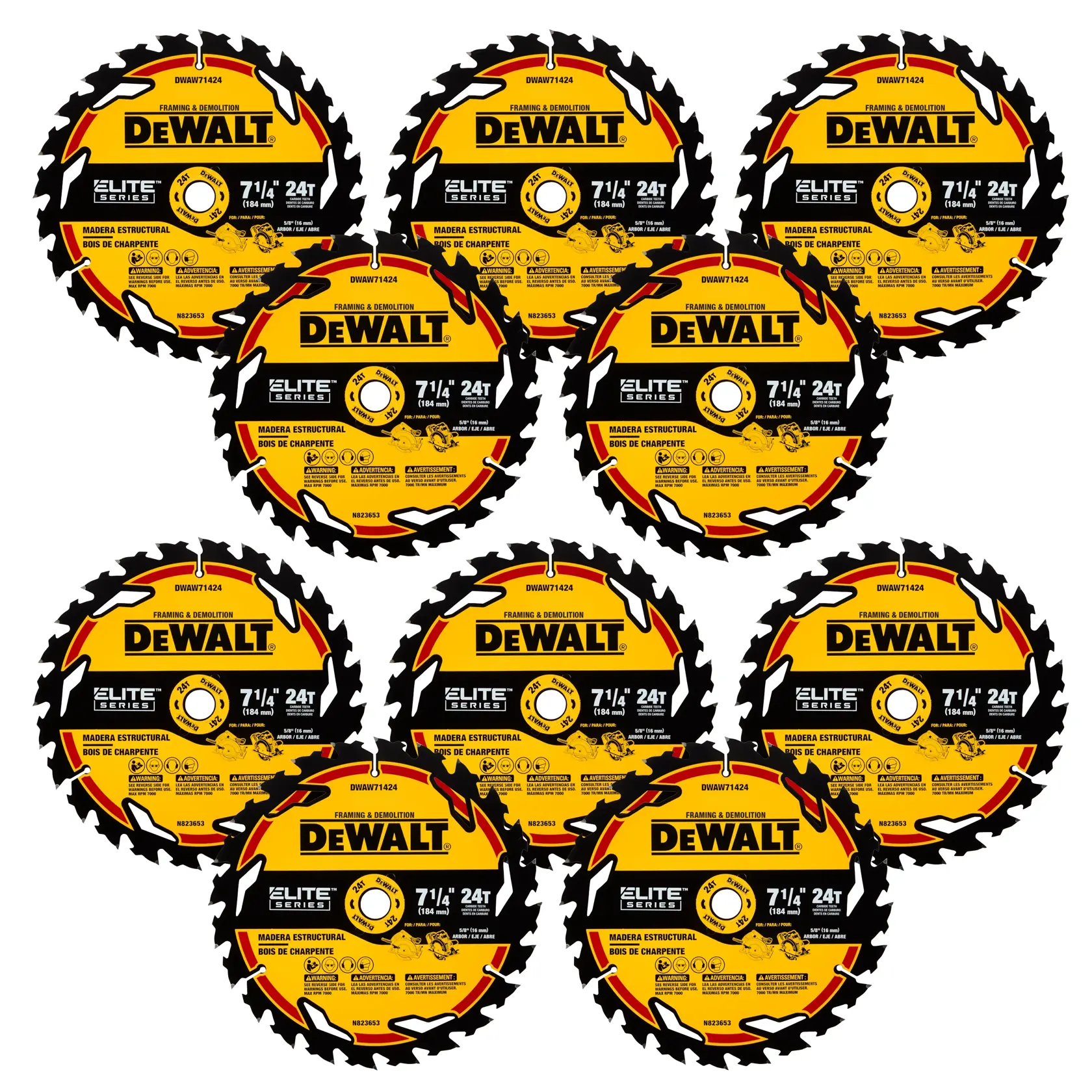 DEWALT® ELITE SERIES™ 7-1/4-in. Circular Saw Blade (24 Tooth)
