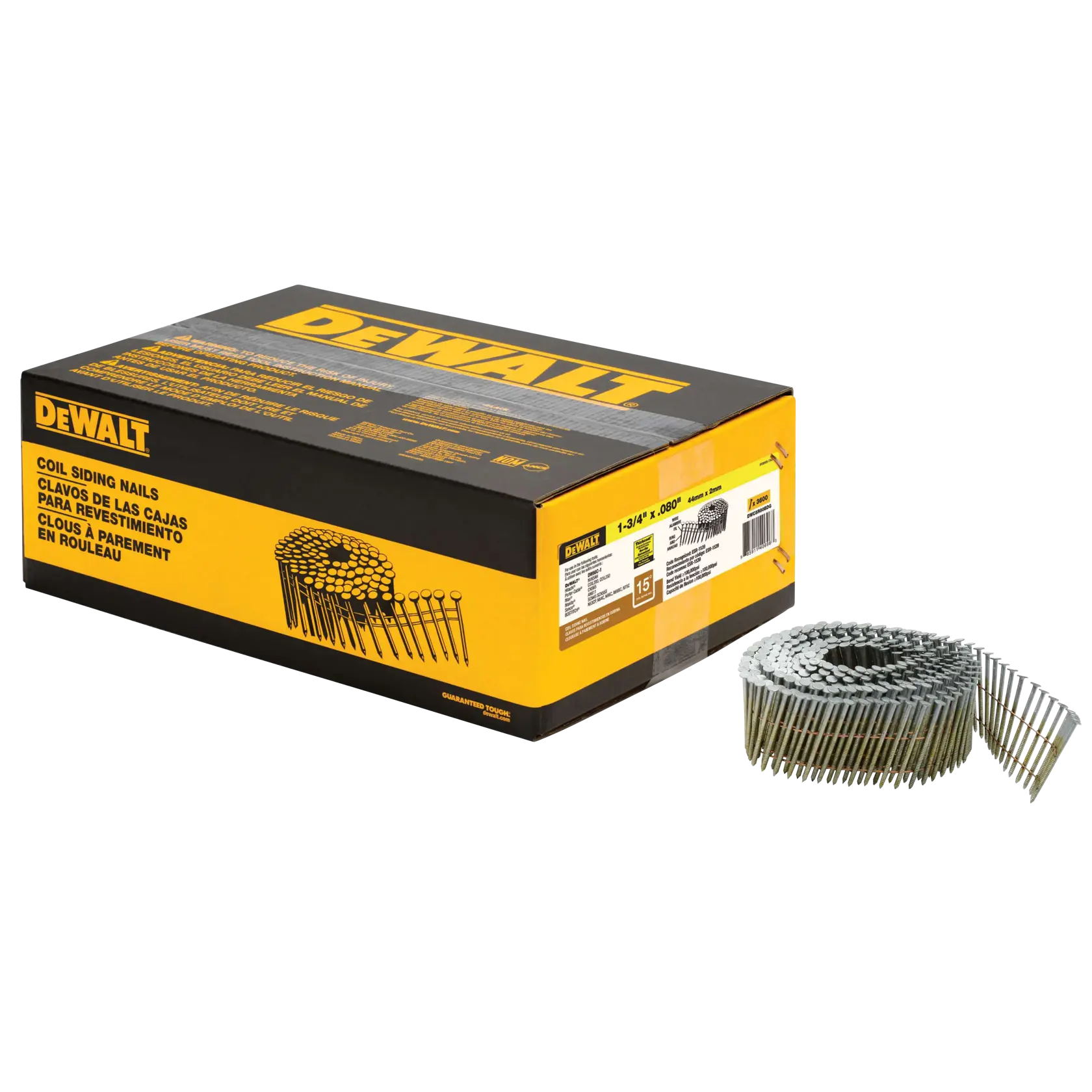 DEWALT® 1-3/4-in. x .080-in. 15° Coil Siding Galvanized Ring Shank Nail