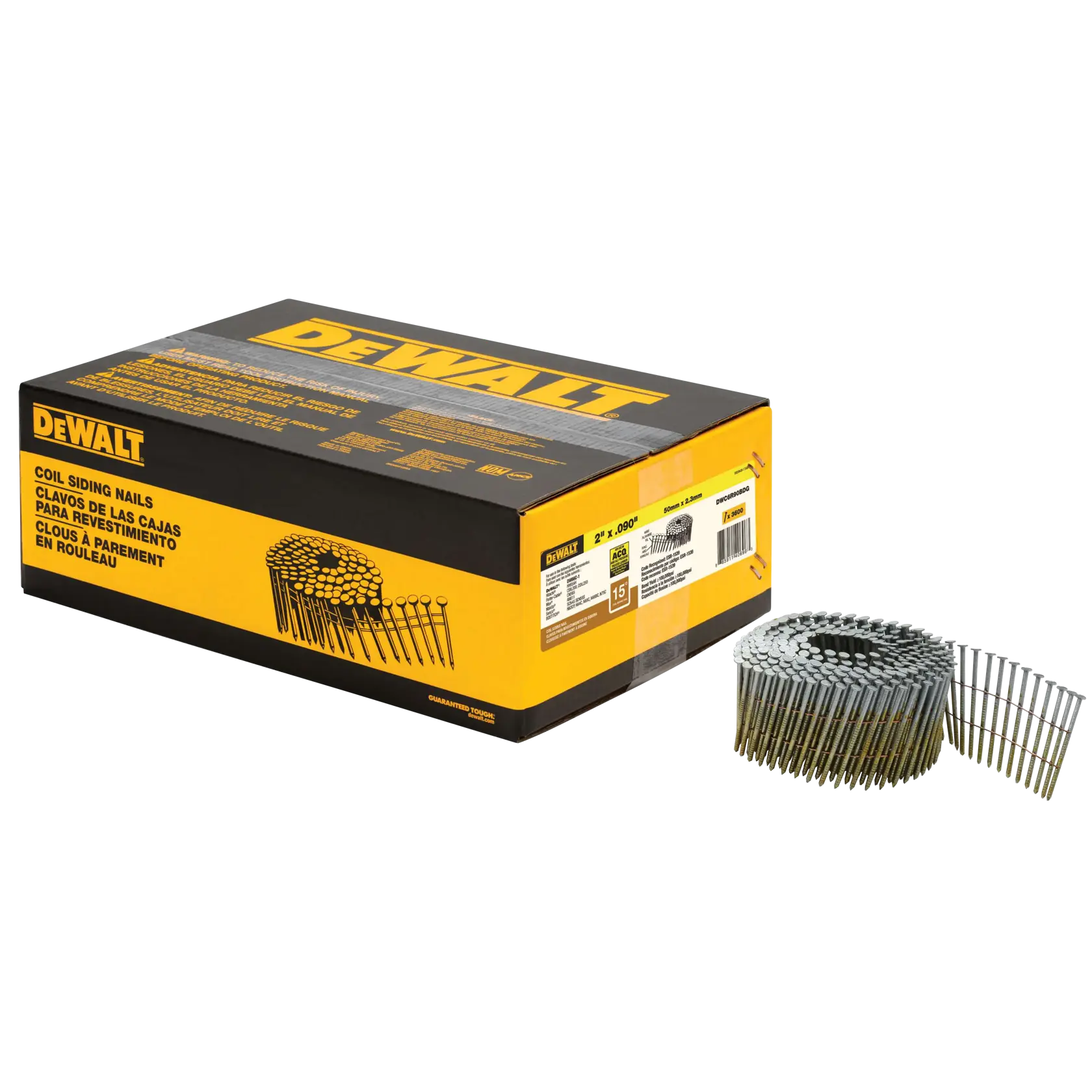 DEWALT® 2-in. x .090-in. 15° Coil Siding Galvanized Ring Shank Nail