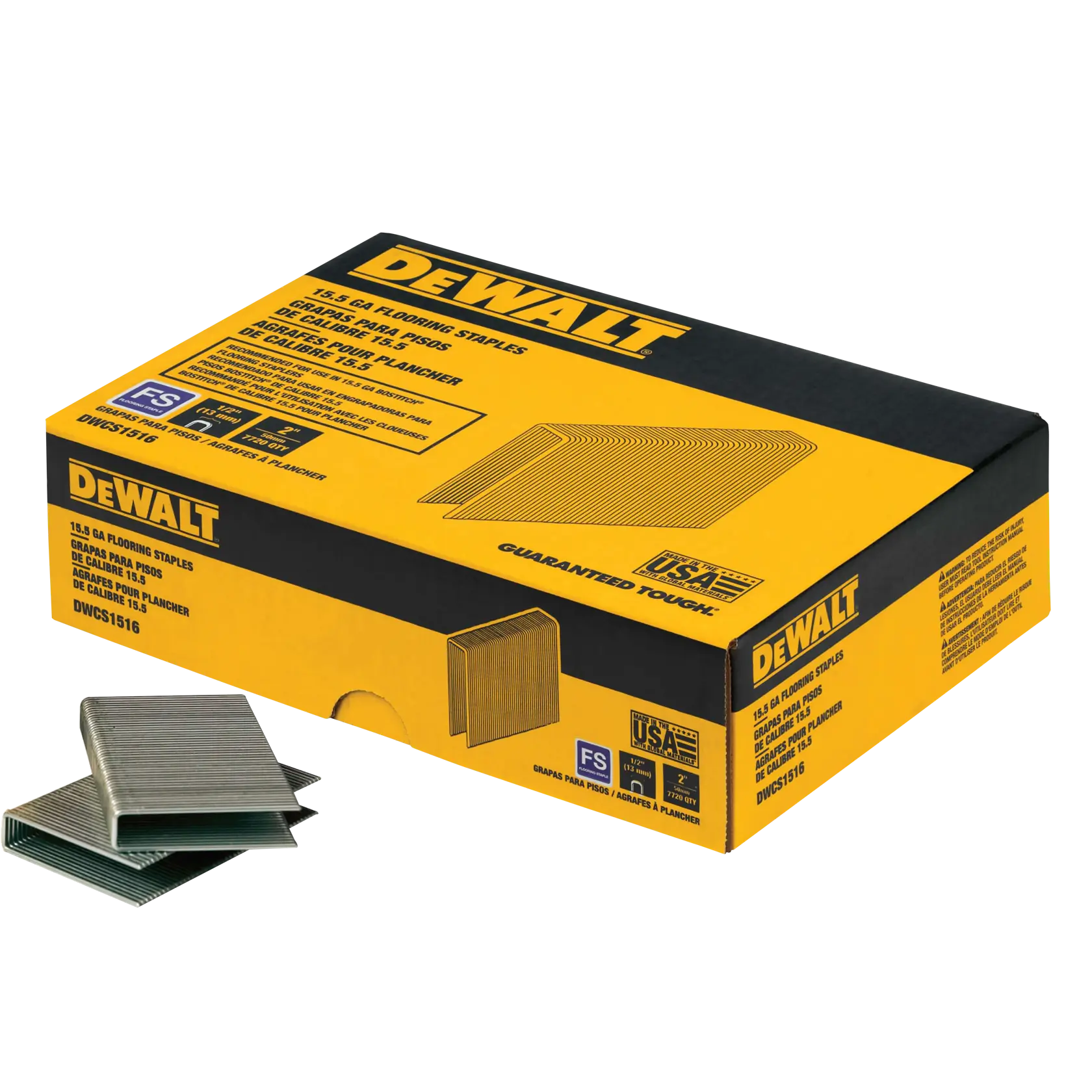 DEWALT® 2-in. 15.5 Gauge 1/2-in. Crown Hardwood Flooring Staples (7720-Pack)
