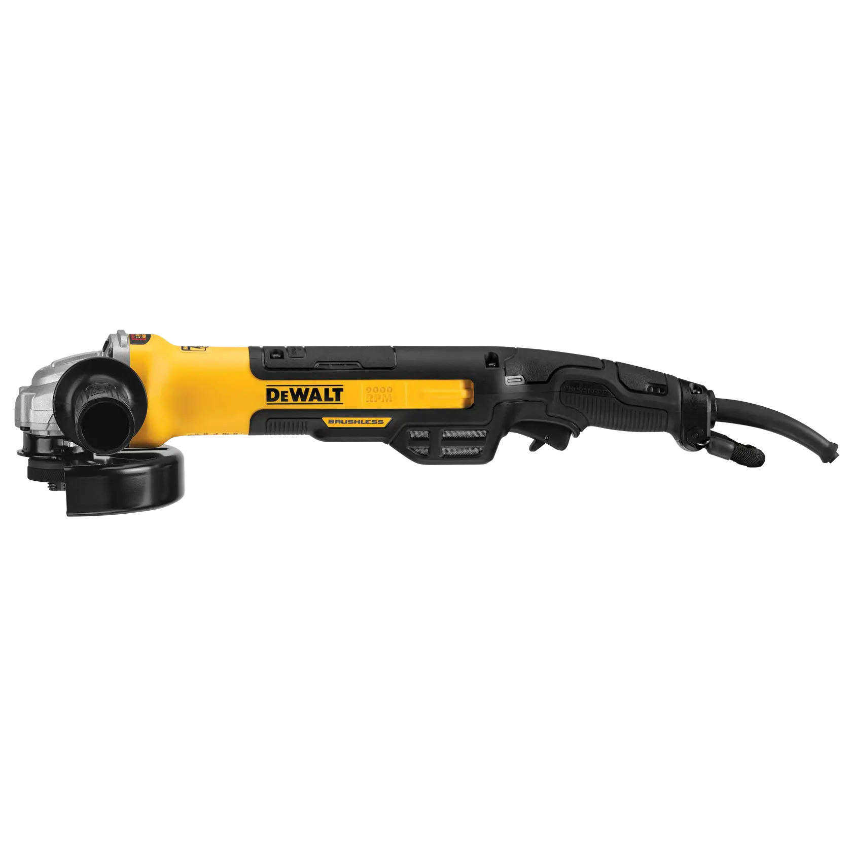 DEWALT® 5-in. - 6-in. (127mm - 150mm) Brushless Small Angle Grinder, Rat Tail with KICKBACK BREAK, No Lock-On