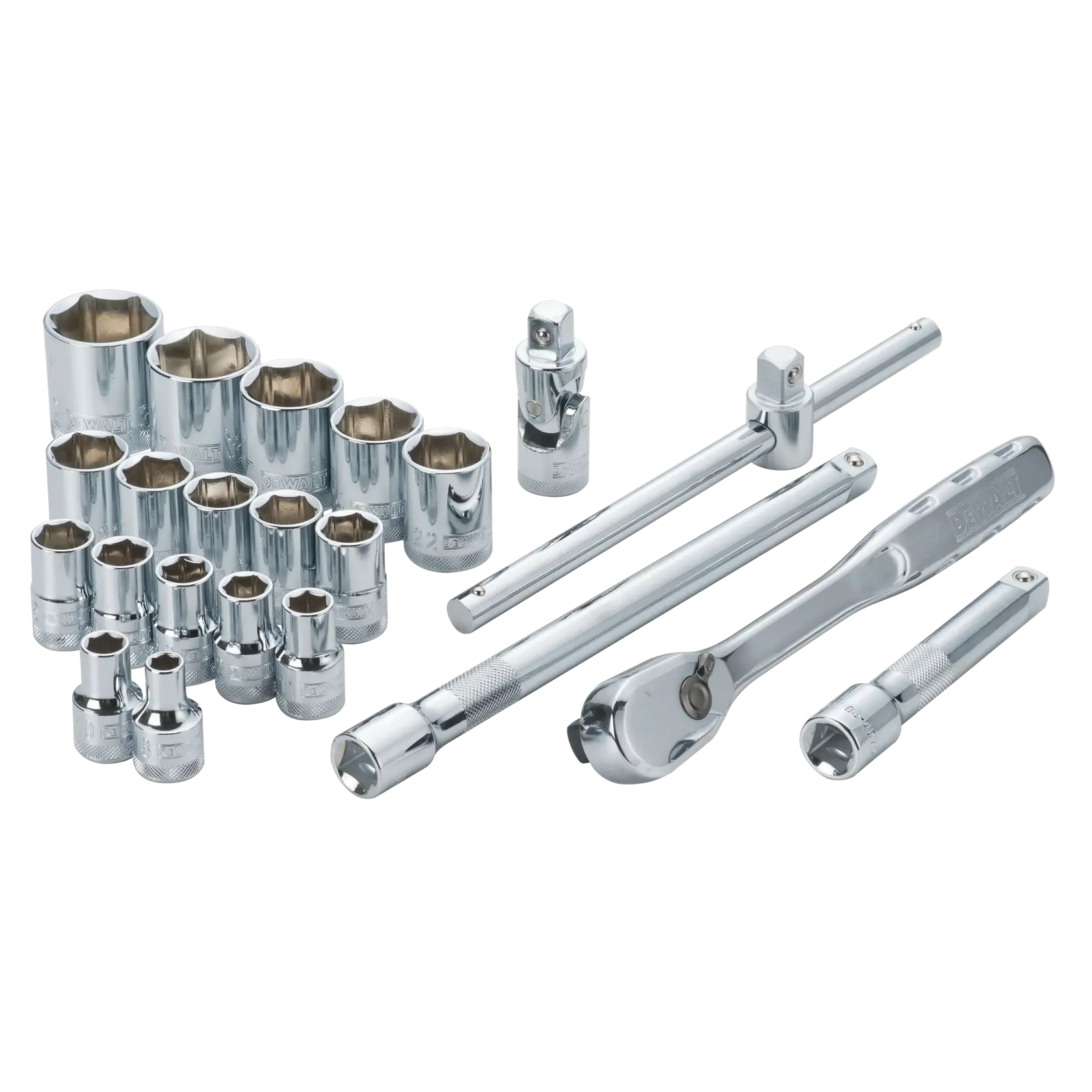DEWALT® 22-pc. 1/2 in Drive Metric Socket Set - 6 Point