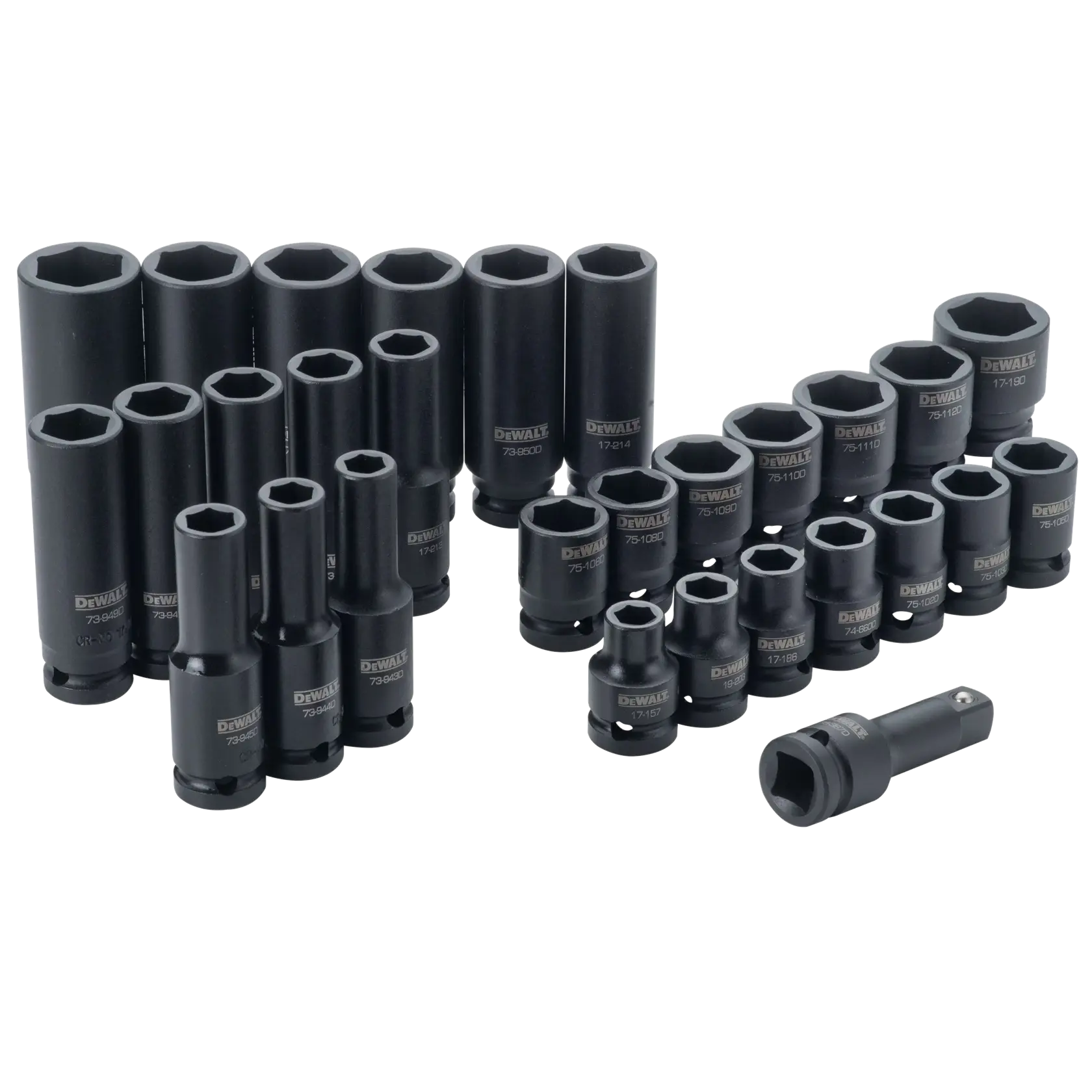 DEWALT® 30 Piece 1/2 in Drive Combination Impact Socket Set 6 PT
