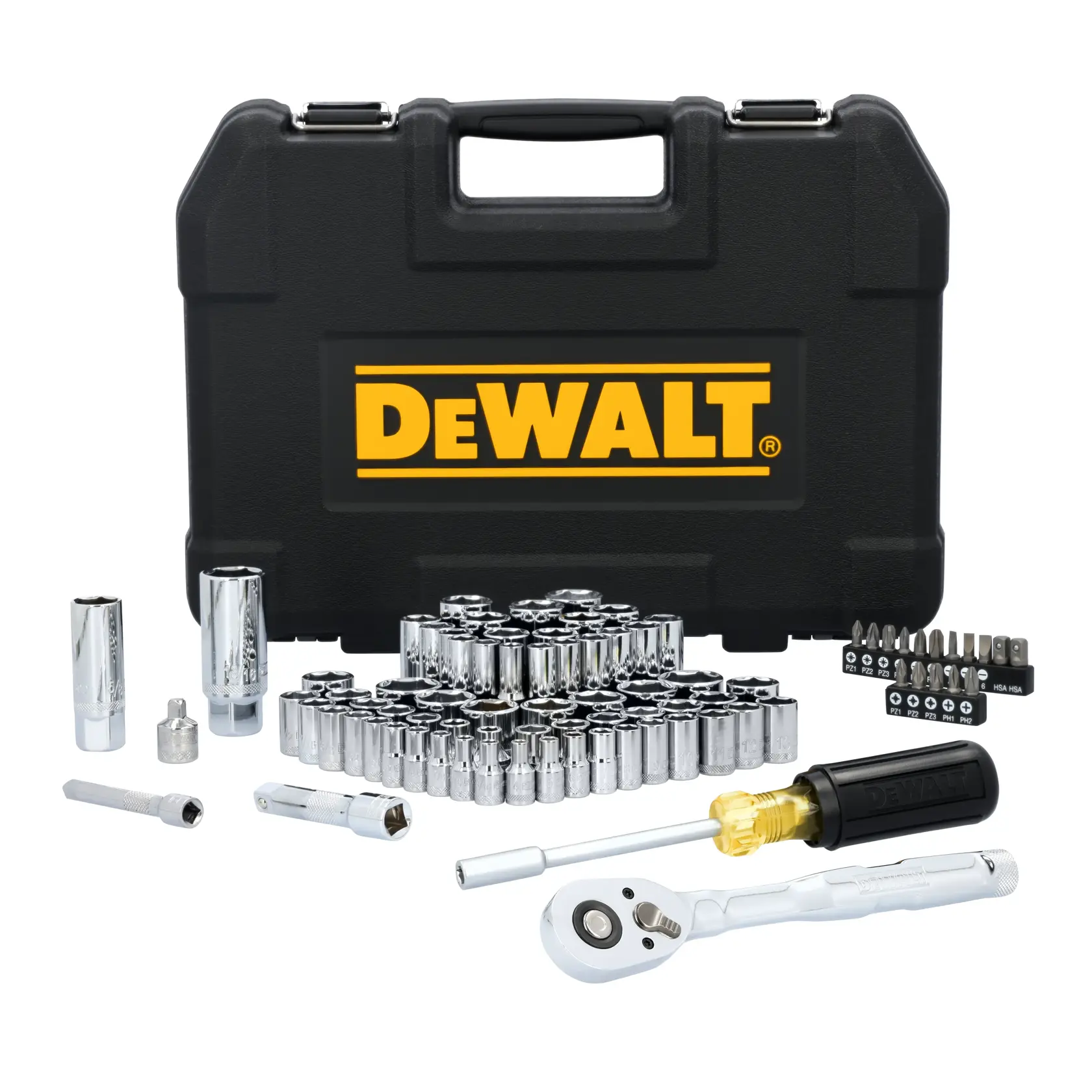 DEWALT® 1/4-in. And 3/8-in. Drive Mechanics Tool Set (84-pc.)