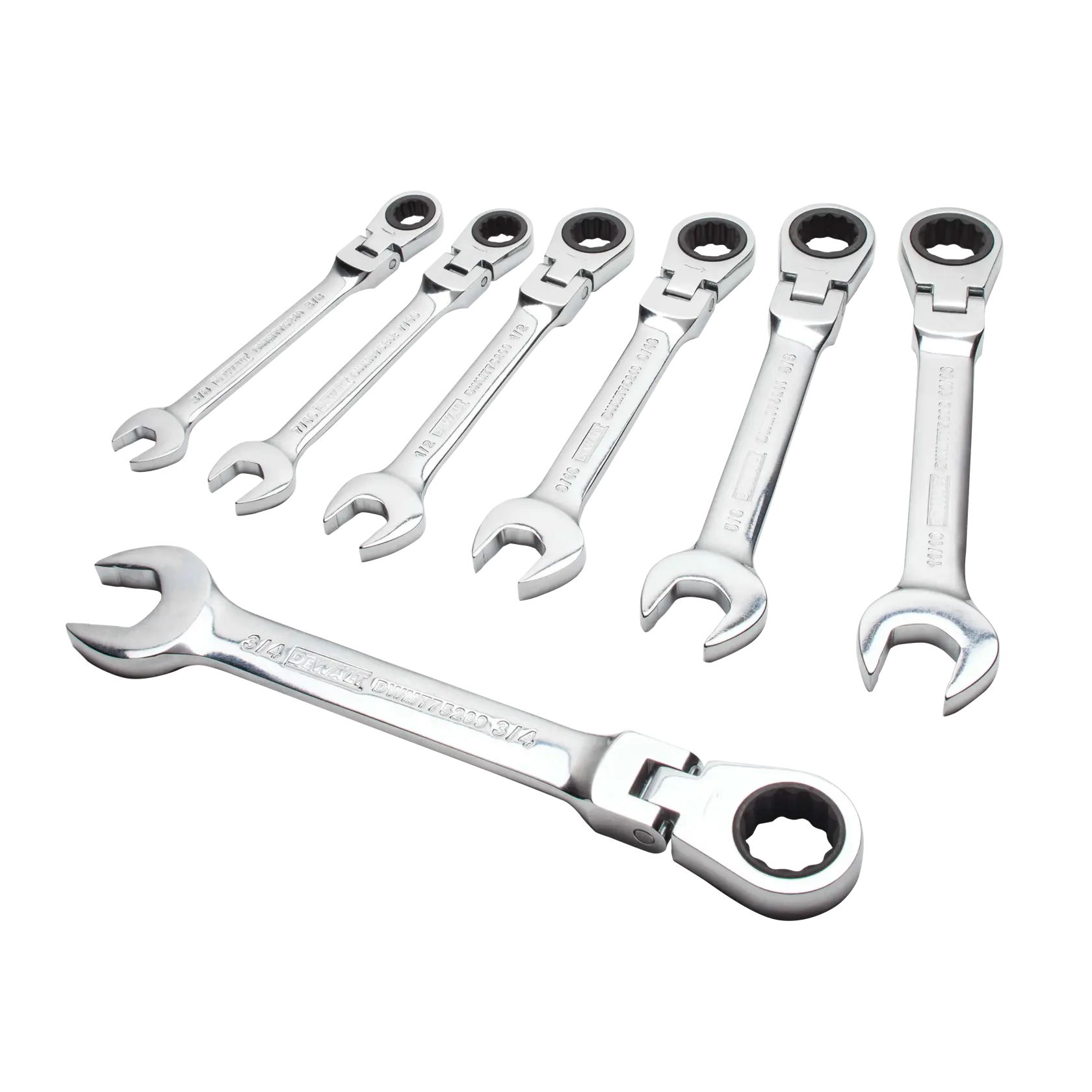 DEWALT® 7 Piece Ratcheting Flex Head Combination Wrench Set
