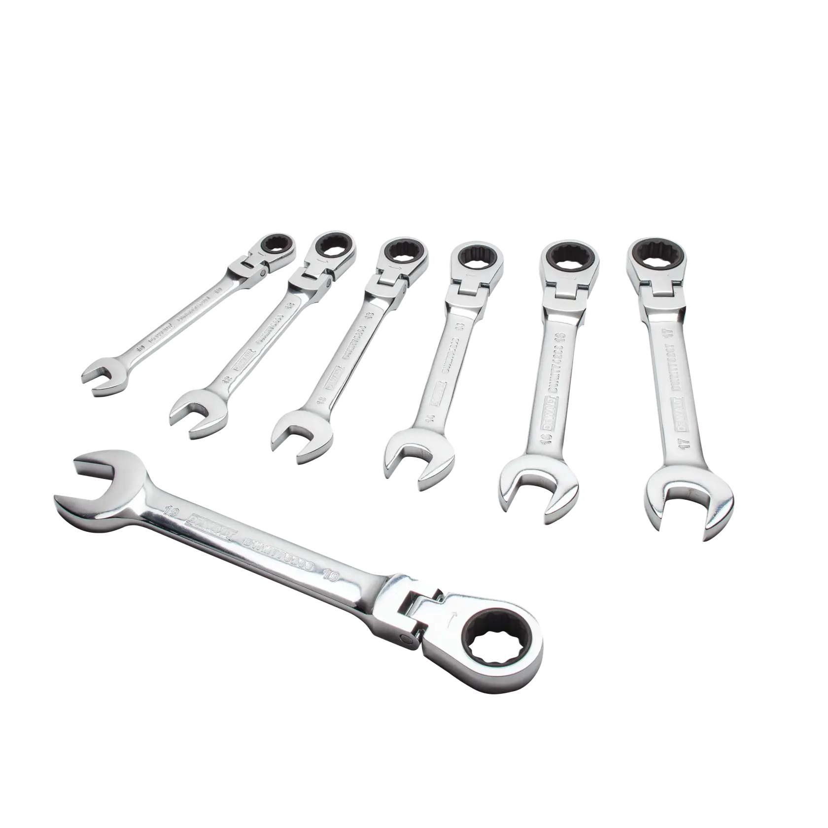 DEWALT® 7 Piece Ratcheting Flex Head Combination Metric Wrench Set