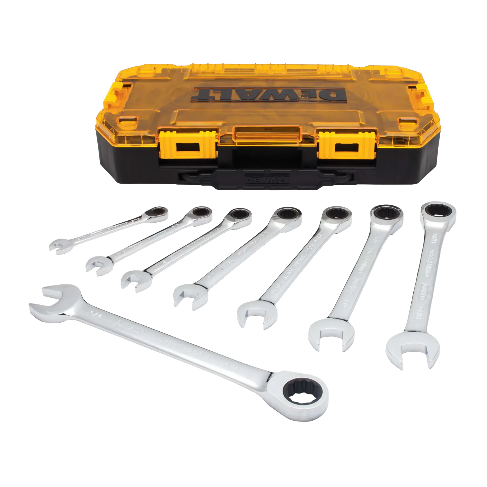 DEWALT® 8 Piece Full Polish Ratcheting Combination Wrench Set