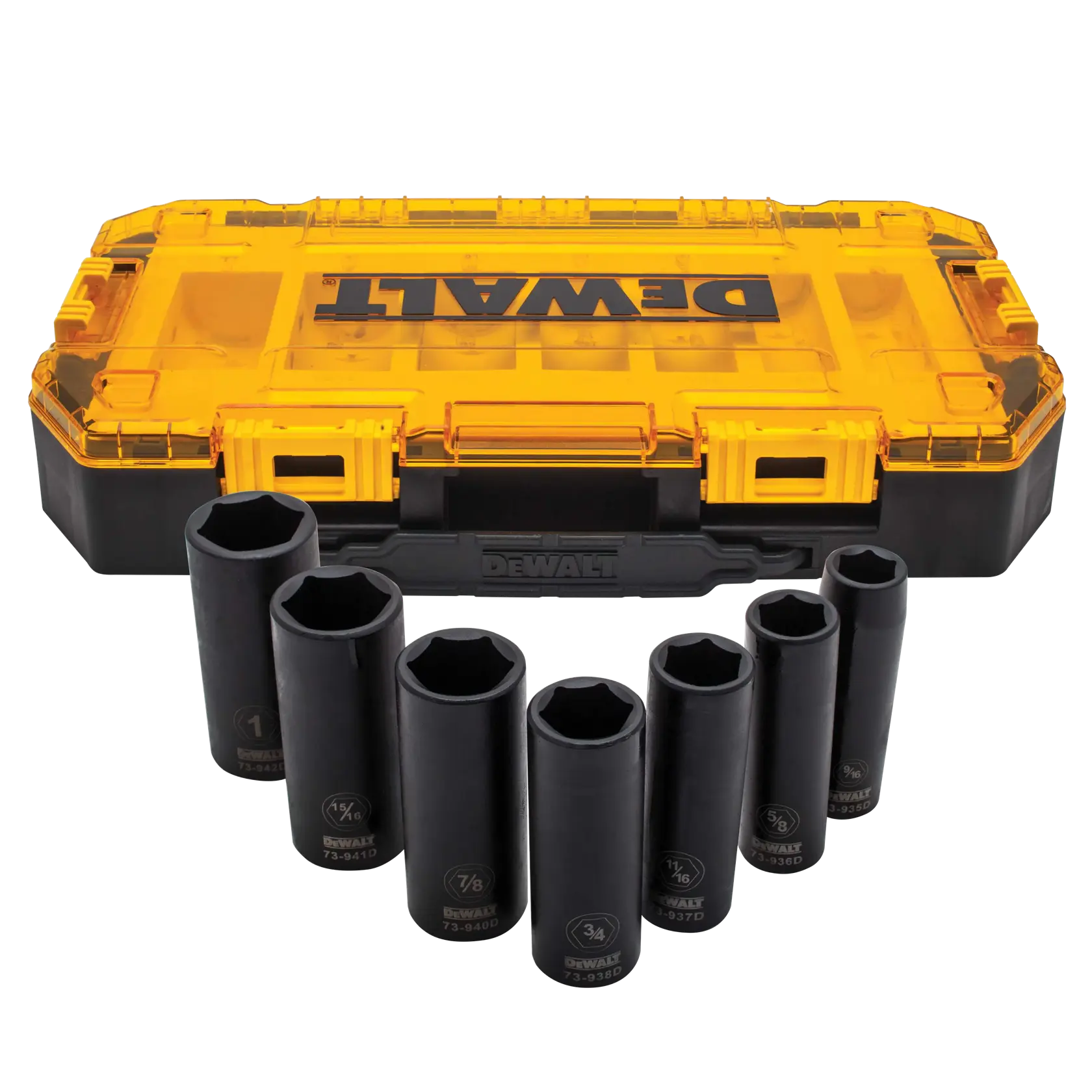 DEWALT® 7 Piece 1/2 in Drive Deep Impact Socket Set