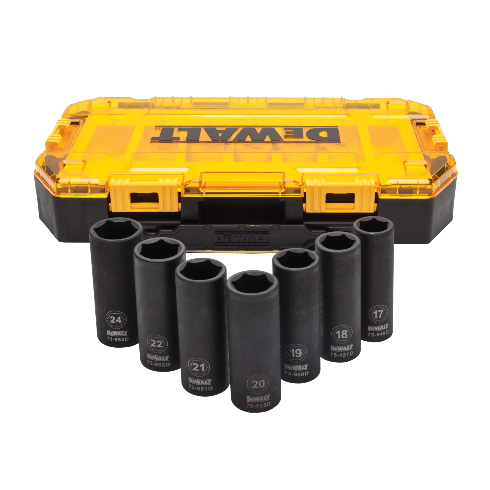 DEWALT® 7 Piece Full Metric 1/2-in. Deep Impact Socket Set in Toughbox