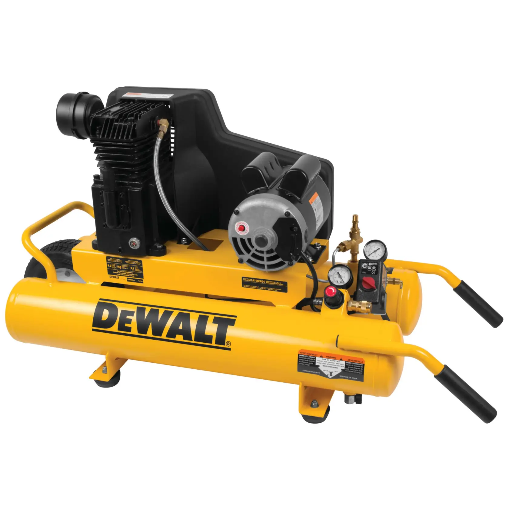 DEWALT® 155 PSI 1.9 HP Electric Dual Voltage Wheelbarrow Air Compressor (8 gal)