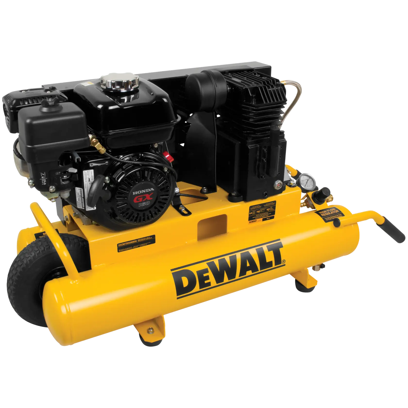 DEWALT® 5.5 HP Belt Drive Gas-Powered Wheelbarrow Air Compressor (8 gal) (150 PSI)