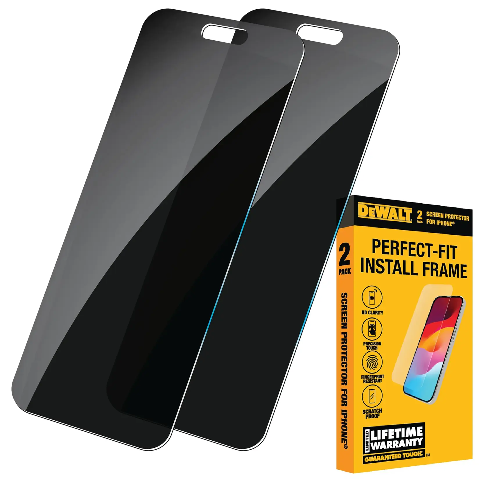 DEWALT® Privacy Screen Protector for iPhone 15 Pro Max (2 Pk)