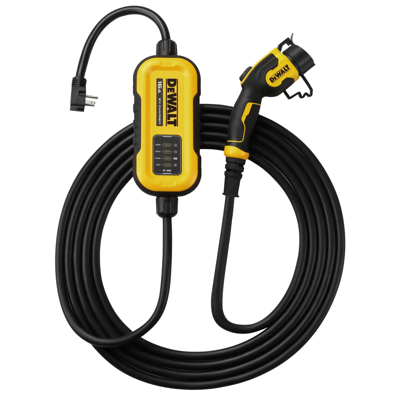 DEWALT® Portable Electric Vehicle (EV) 120-240V Level 2 Charger up to 16 Amps, CSA Certified Indoor/Outdoor, NEMA 6-20 with 5-15 Adapter Included, 25 ft. Cable