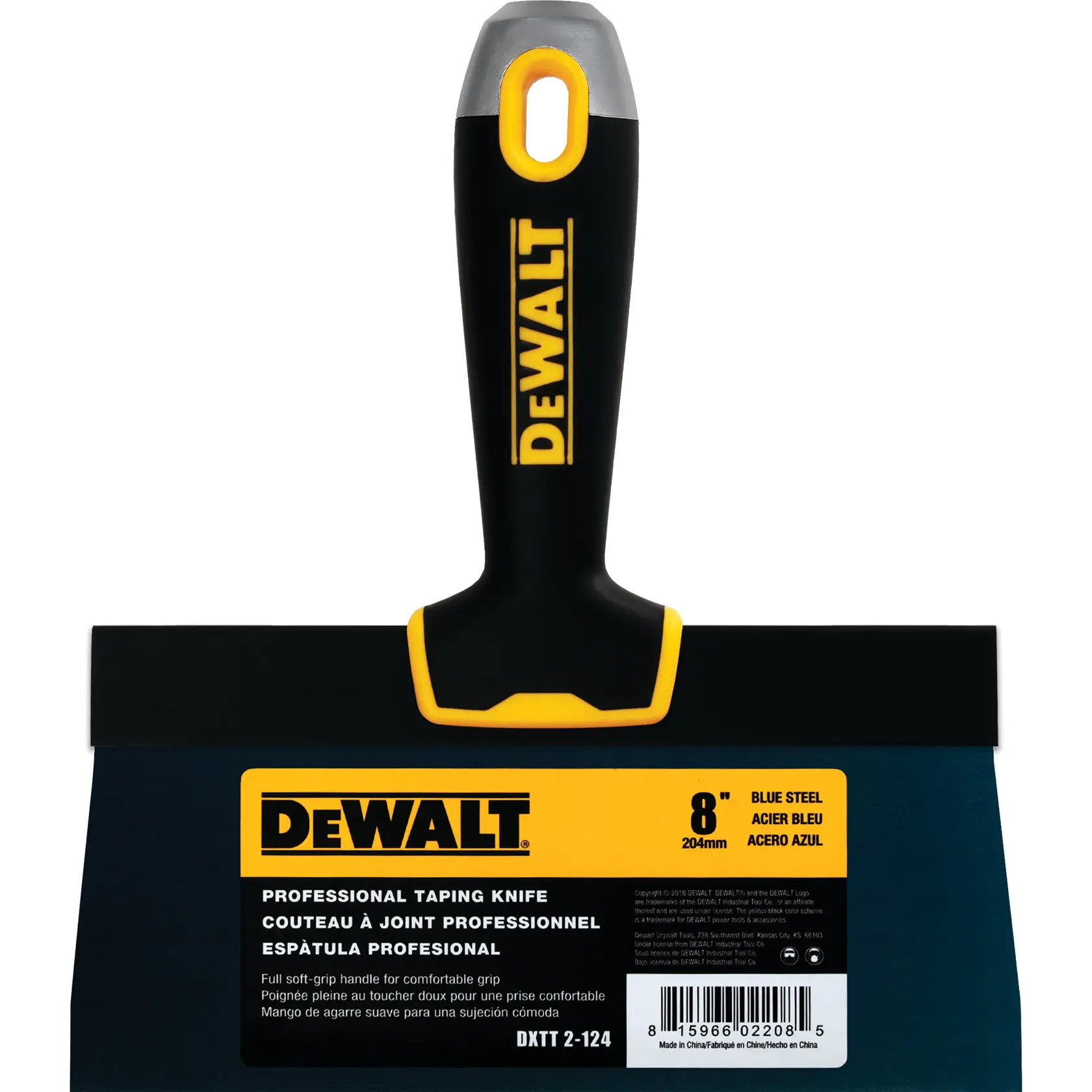 DEWALT® Blue Steel Drywall Taping Knife With Soft Grip Handle