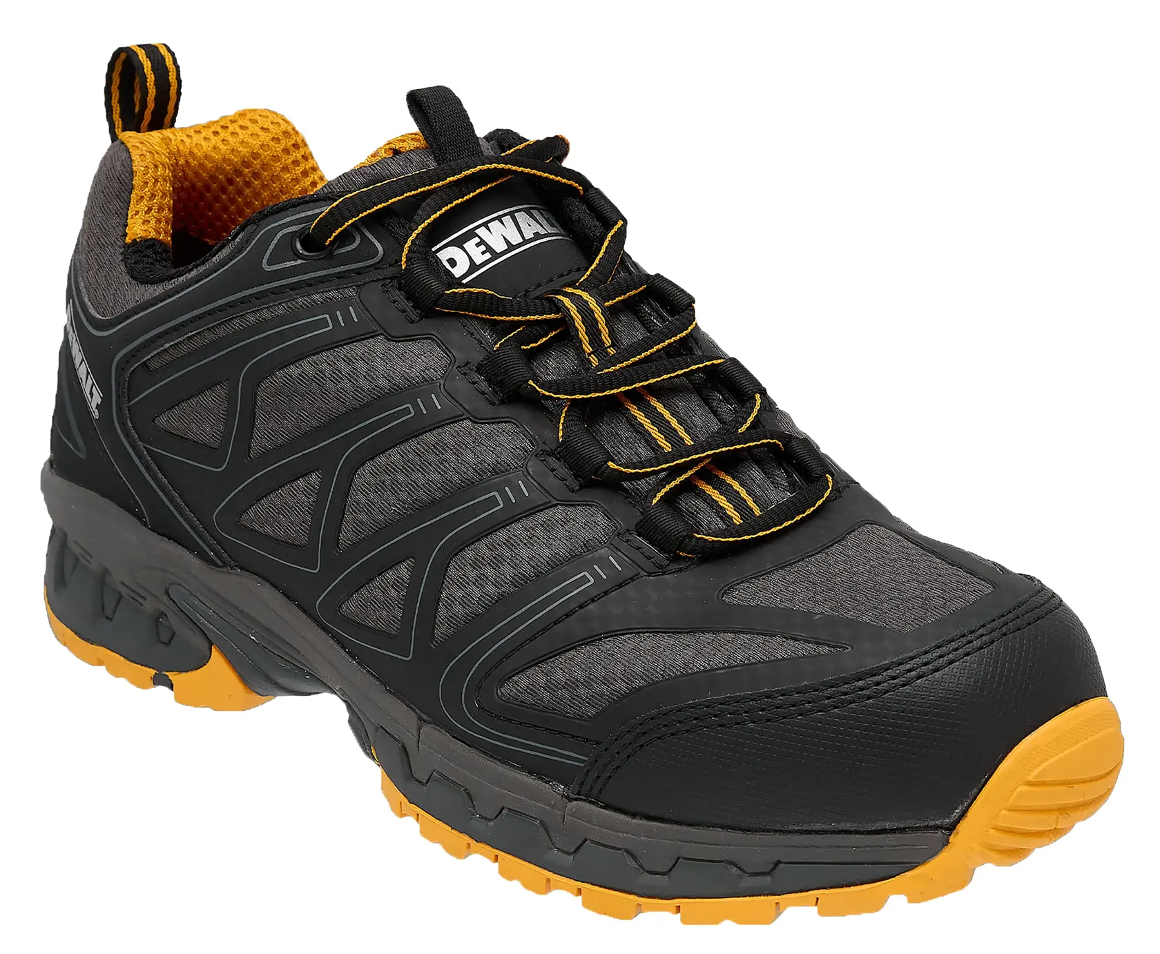DEWALT® Boron Men's Lightweight, Aluminum Toe, Safety Work Shoes, Black/Yellow
