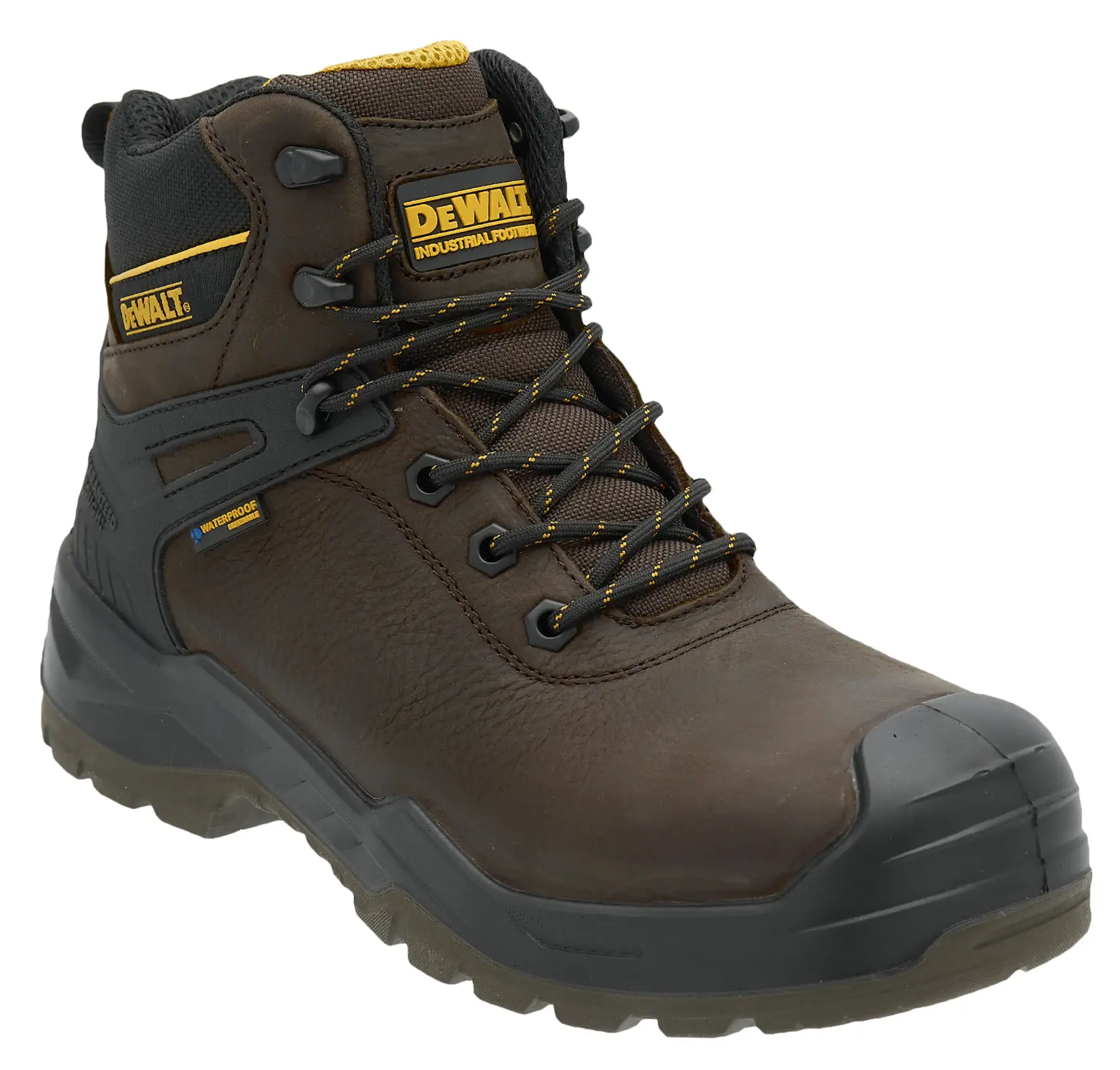 DEWALT® Hayes Men's Waterproof, Leather, Steel Toe, Safety Work Boot, Seal Brown