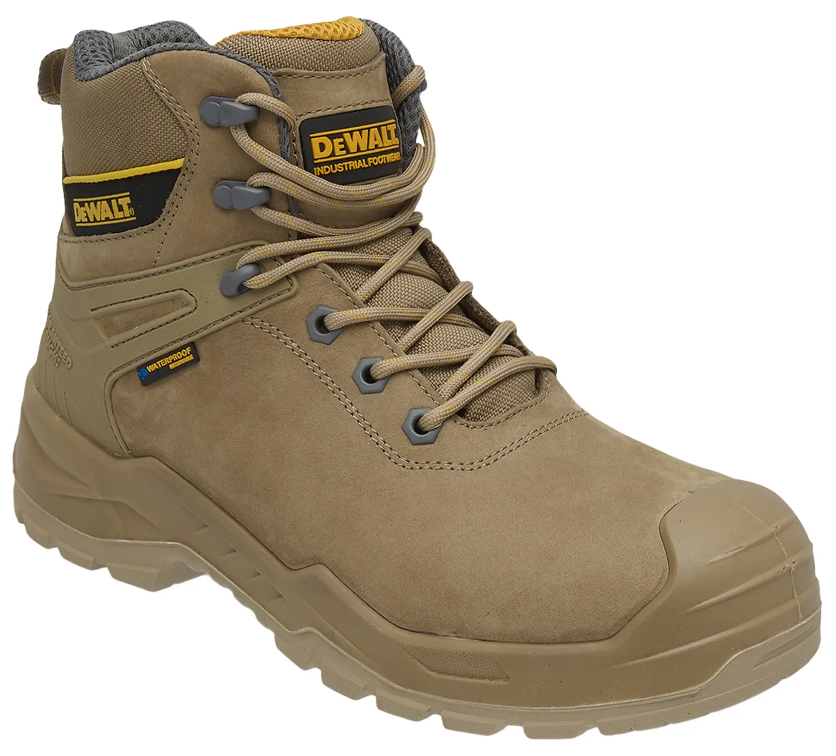 DEWALT® Hayes Men's Waterproof, Leather, Steel Toe, Safety Work Boot, Stone