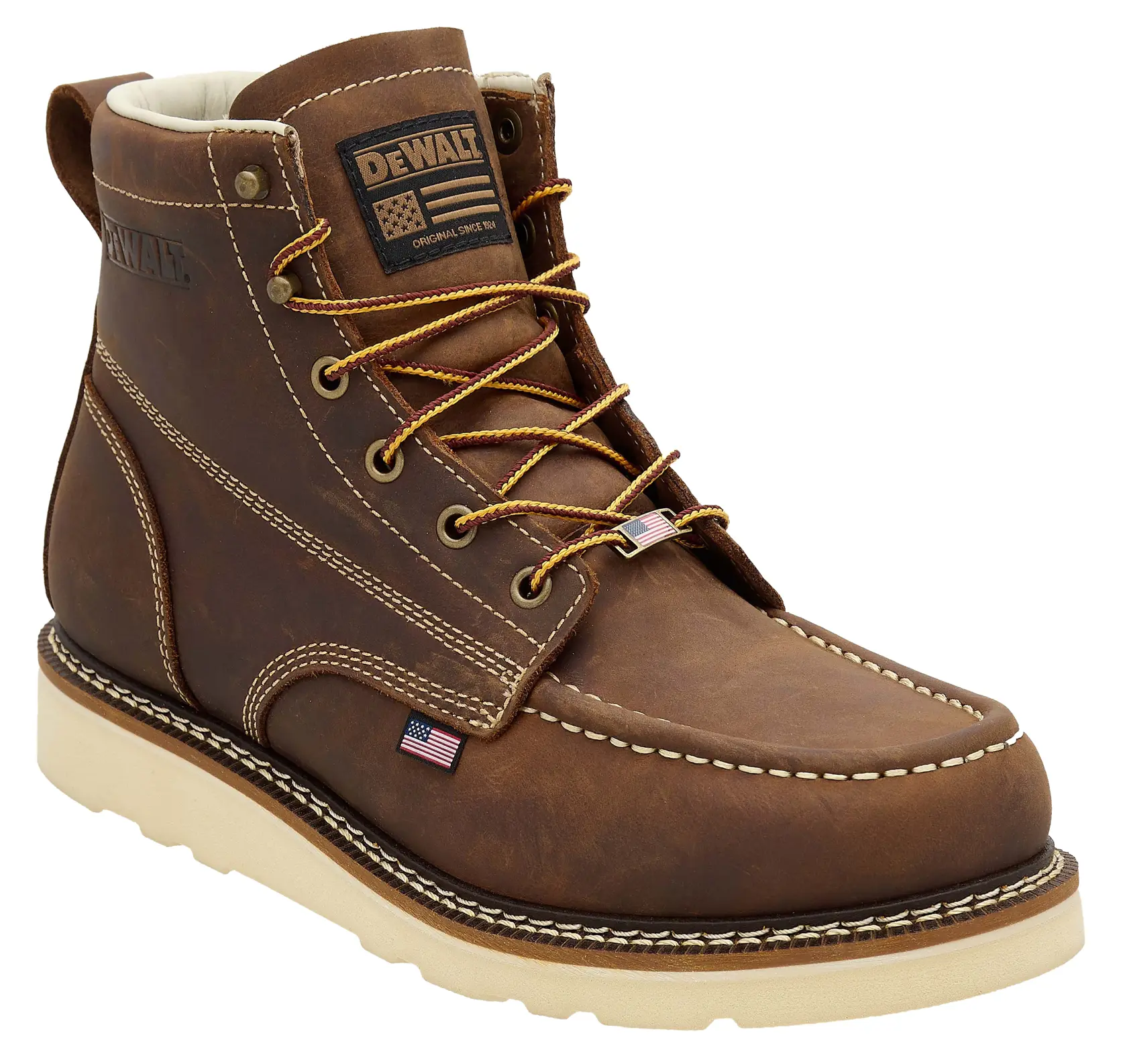 DEWALT® Weatherby Men's Made in USA Pro Comfort, Full Grain Leather, Moc Toe Work Boot