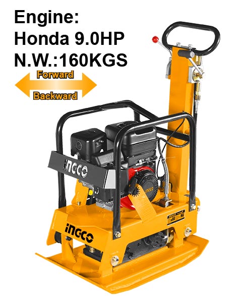 GCP160-1Gasoline reversible plate compactorEngine:Honda GX270Engine power:6.0kW(9.0HP)Weight:160kg