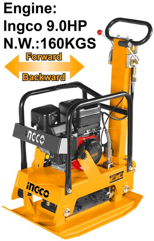 GCP160-2Gasoline reversible plate compactorGasoline engineEngine power:6.0kW(9.0HP)Weight:160kg