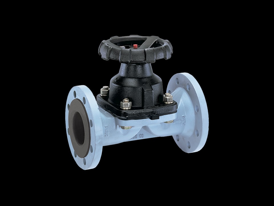 Manual 2/2-way diaphragm valve made of metal