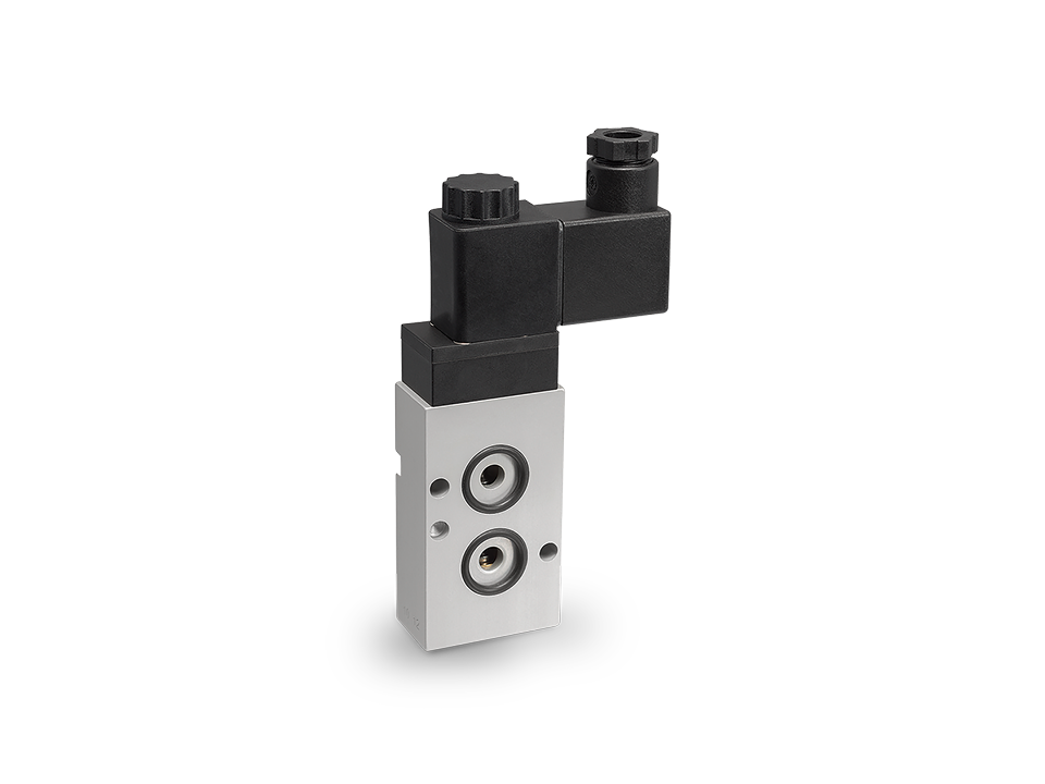 Electrically actuated pilot solenoid valve made of aluminium