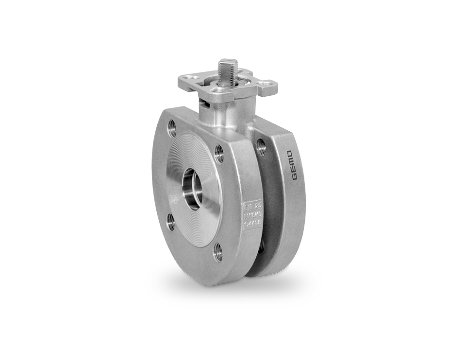 2/2-way ball valve with free shaft end made of metal